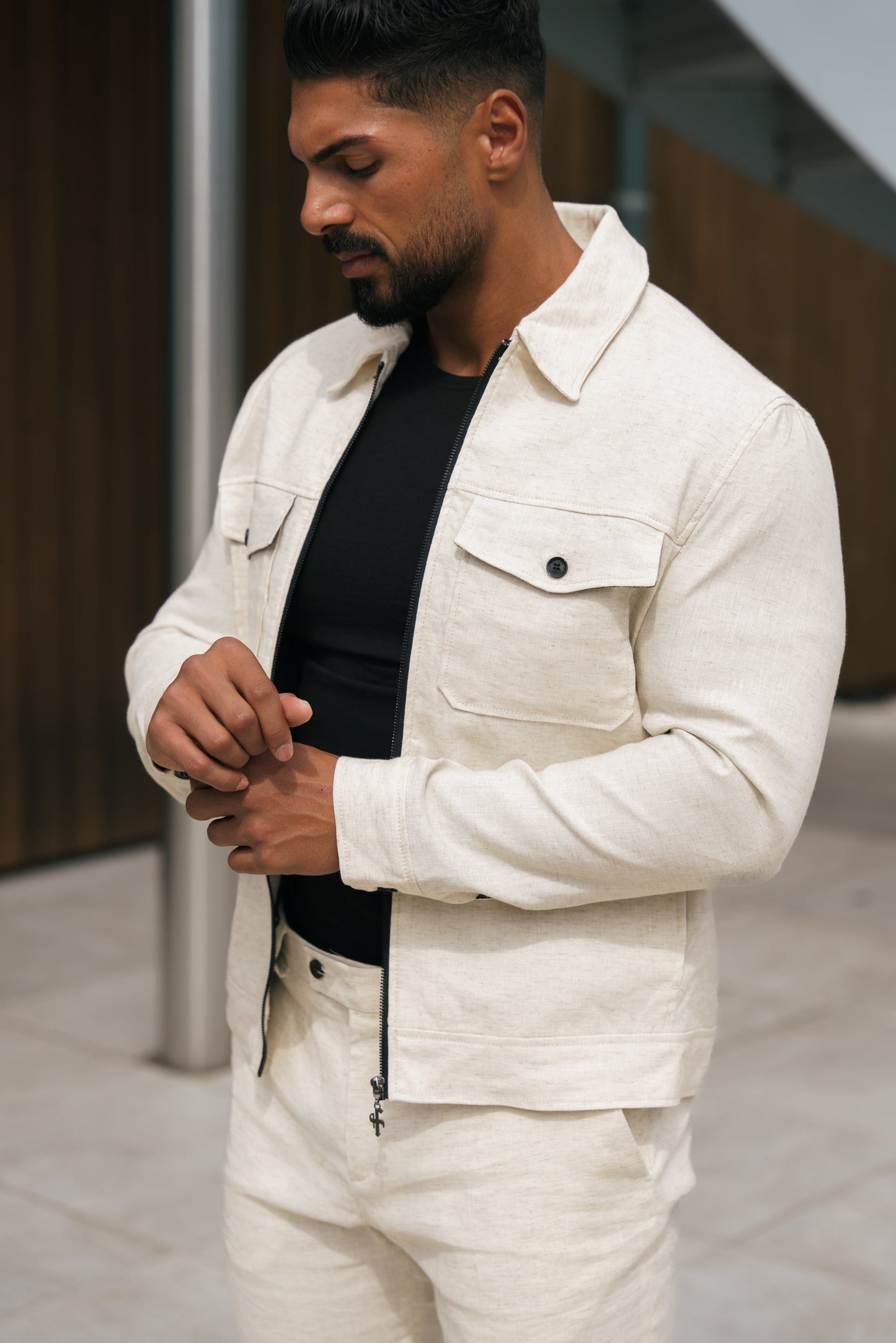 Chic FS Linen Zipped Jacket - Perfect Blend of Style and Comfort!
