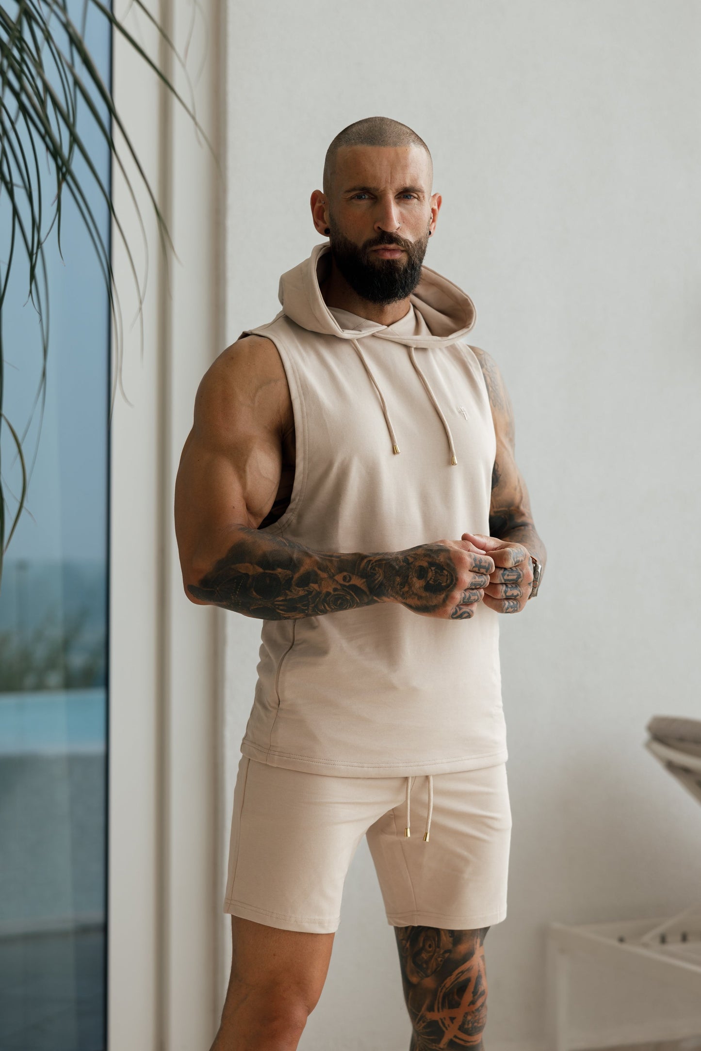 Elevate Your Wardrobe with Father Sons Beige Stretch-Fit Shorts - FSH900!