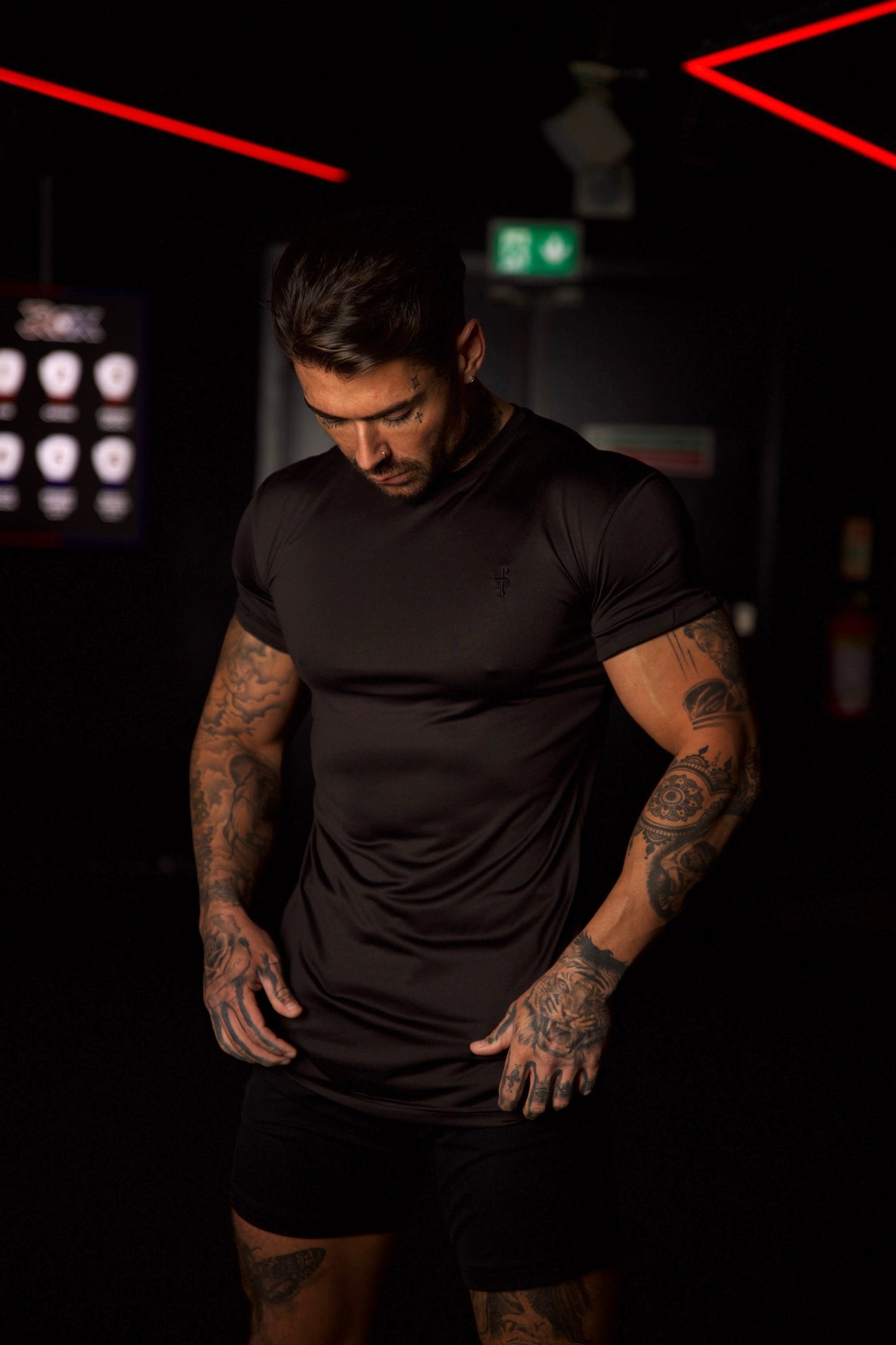 Elevate Your Workout with the Father Sons Sleek Black Gym Crew - FSH881