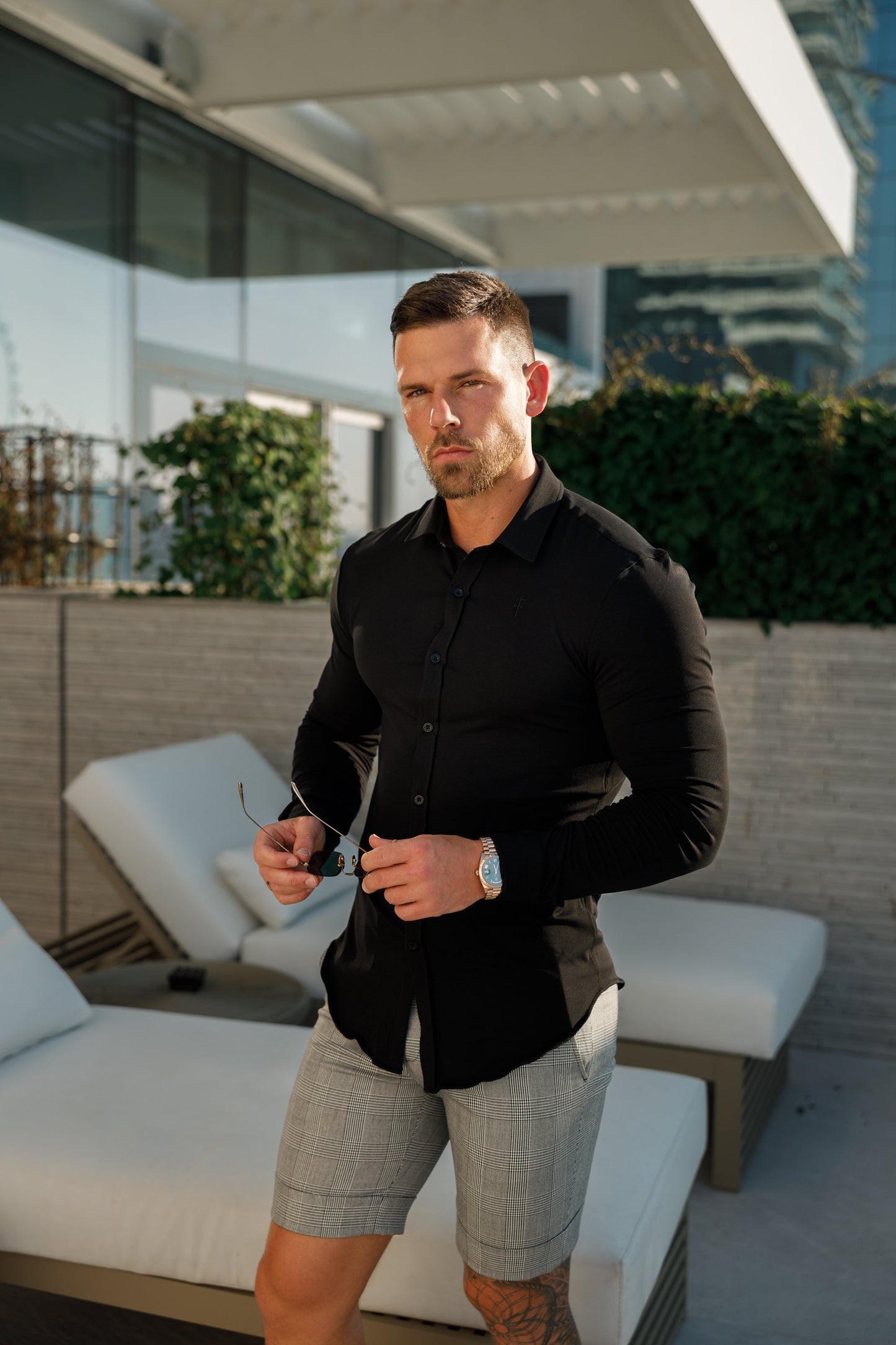 Sleek Black Long Sleeve Jersey by Father Sons - FSD004