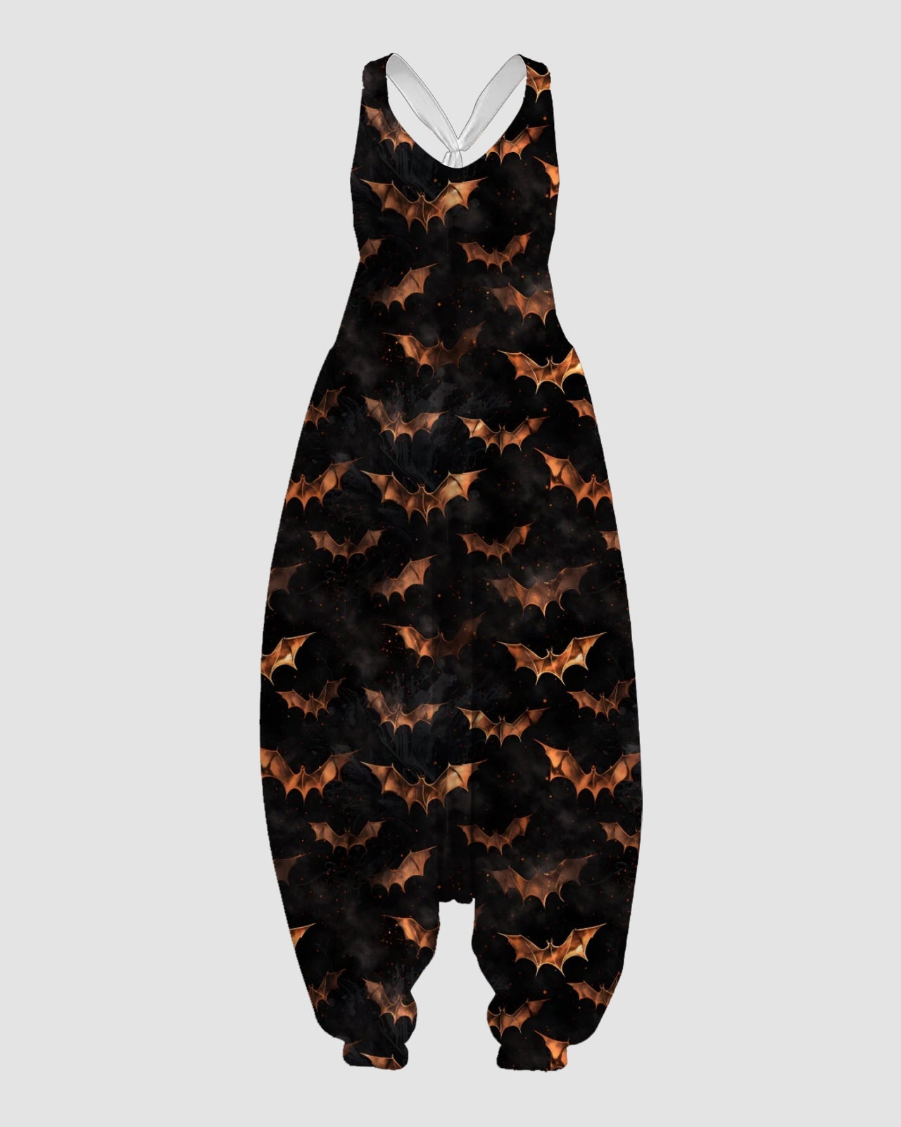 Women's Little Bat Print Sleeveless Jumpsuit Harem Pants
