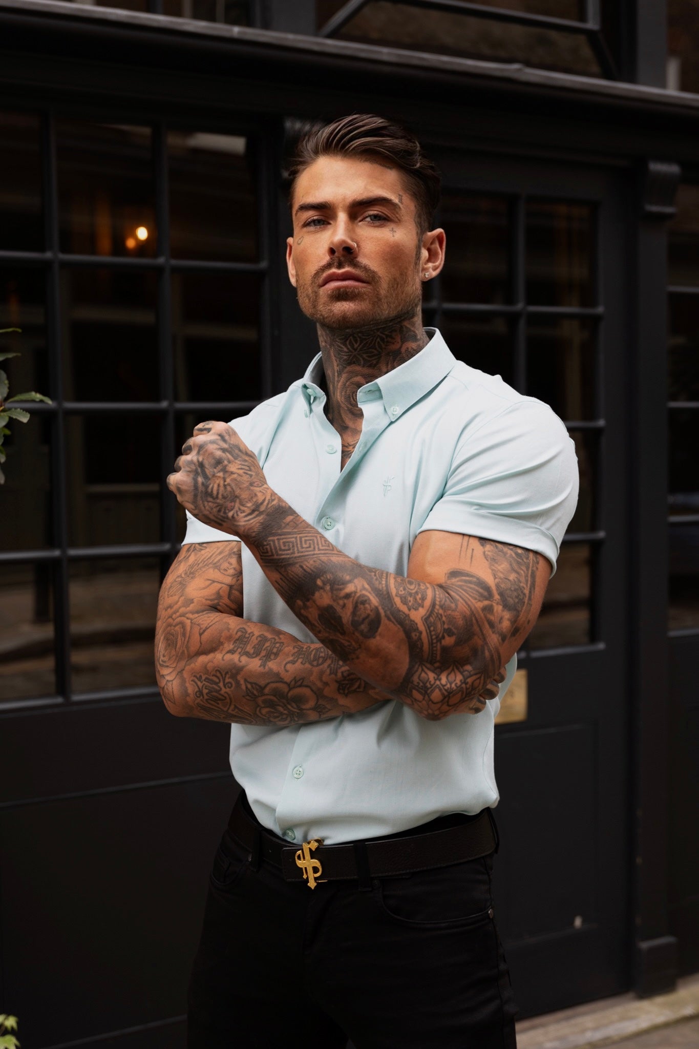 Father Sons Mint Classic Stretch Oxford Short Sleeve Shirt - FS1011