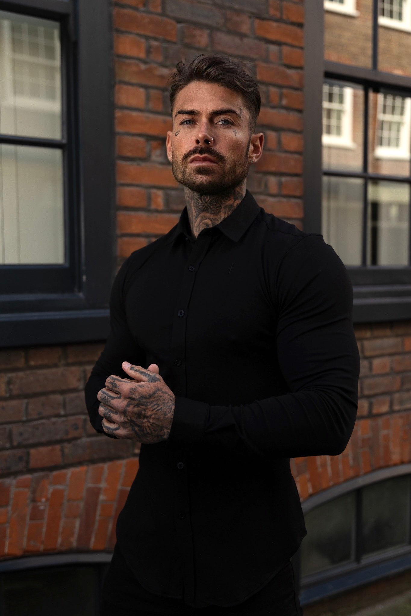 Sleek Black Long Sleeve Jersey by Father Sons - FSD004