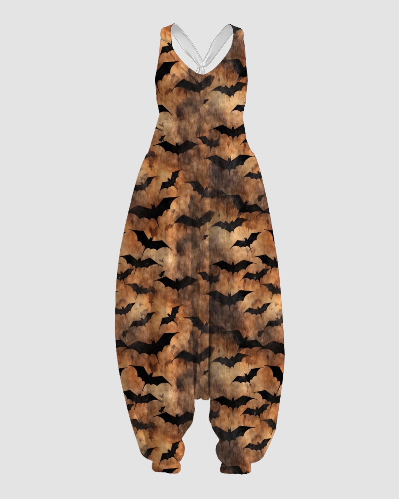 Women's Little Bat Print Sleeveless Jumpsuit Harem Pants
