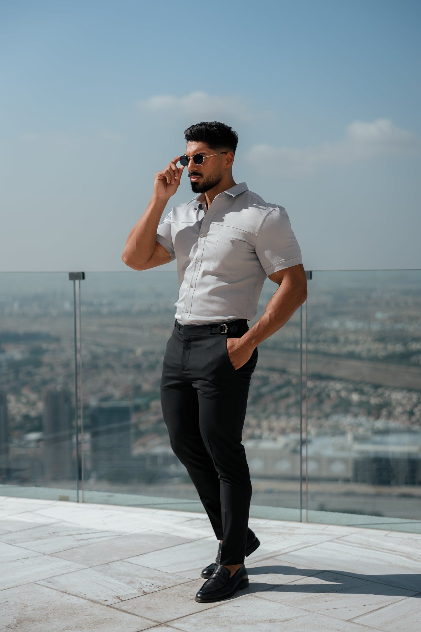 Elevate Your Style: Father Sons Slim Fit Black Stretch Trousers with Chic Silver Waist Adjusters - Pre-Order Now for September 19th!