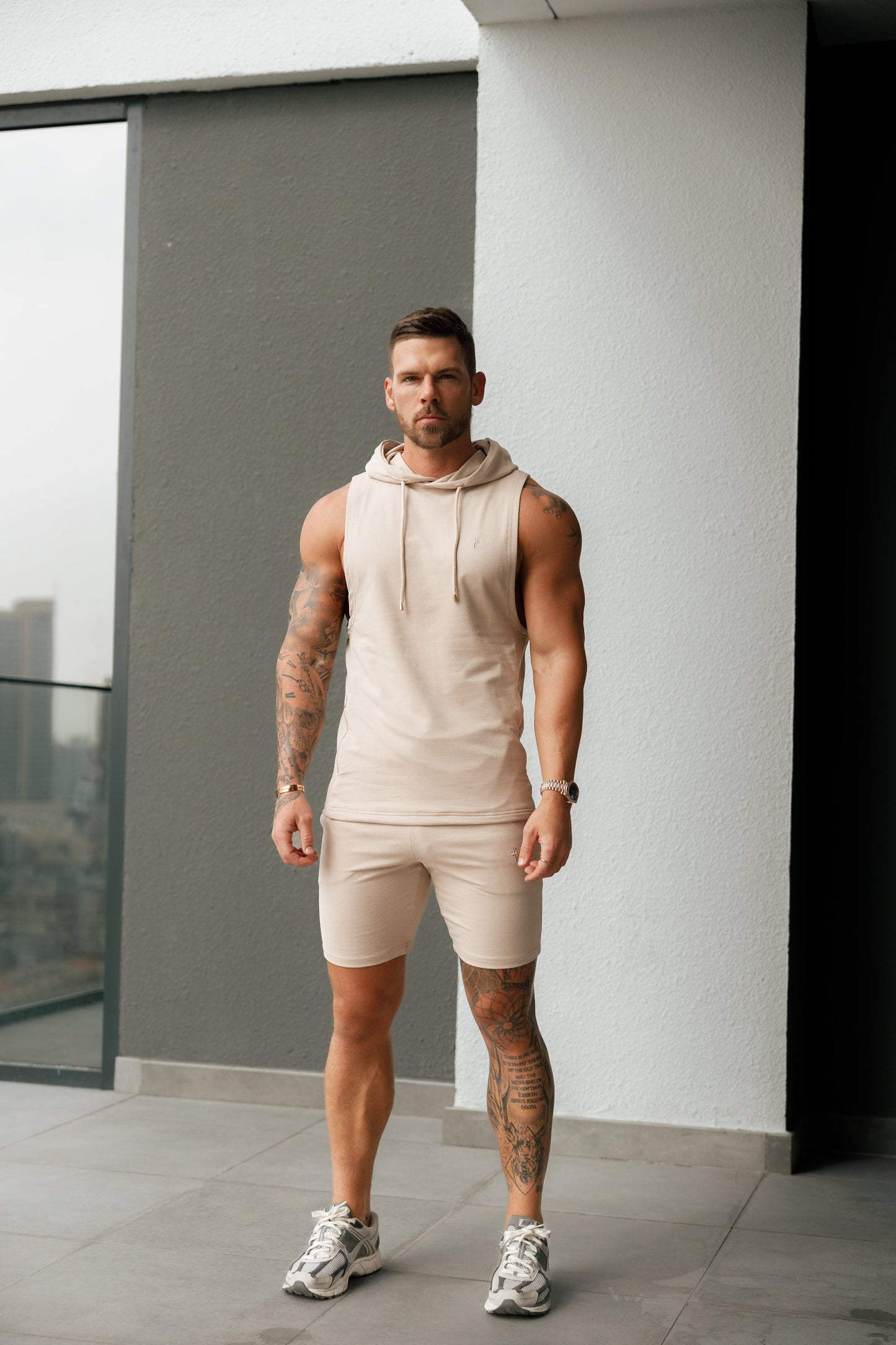 Elevate Your Wardrobe with Father Sons Beige Stretch-Fit Shorts - FSH900!