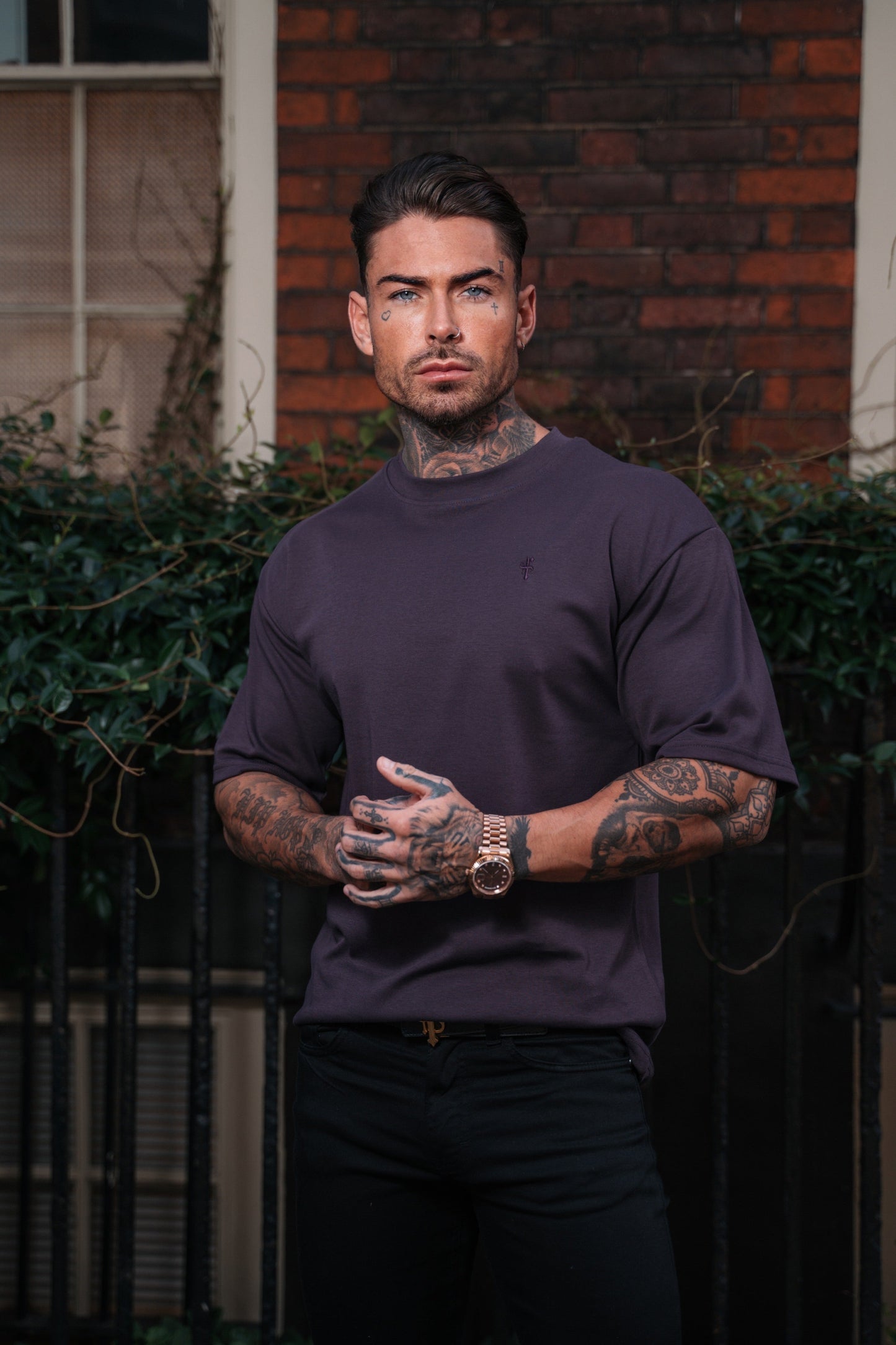Elevate Your Style with the Father Sons Classic Plum Oversized Crew T-Shirt - FSH871