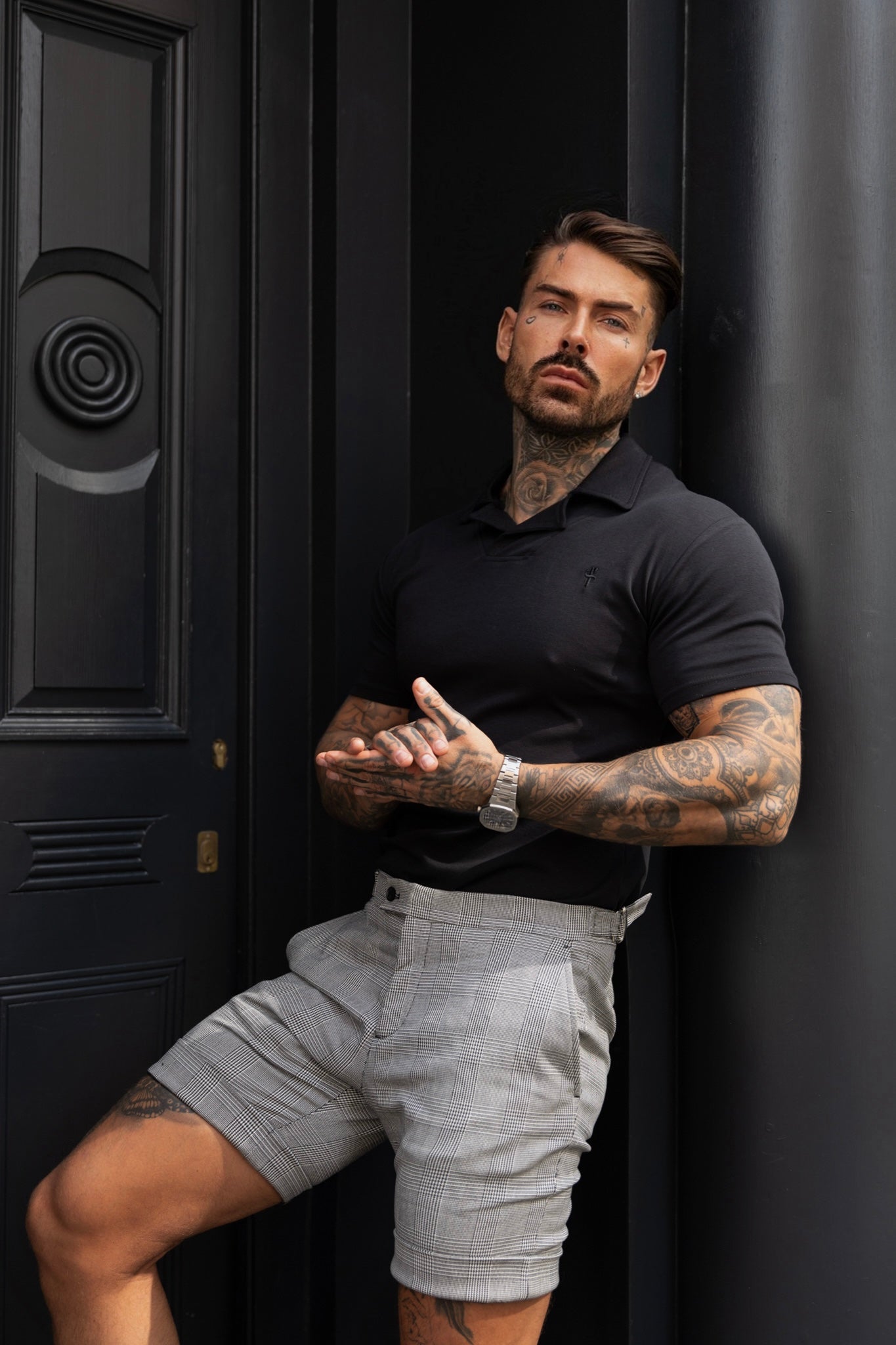 Timeless Classic Black Polo Shirt with Elegant Revere Collar - FSH1060 by Father Sons