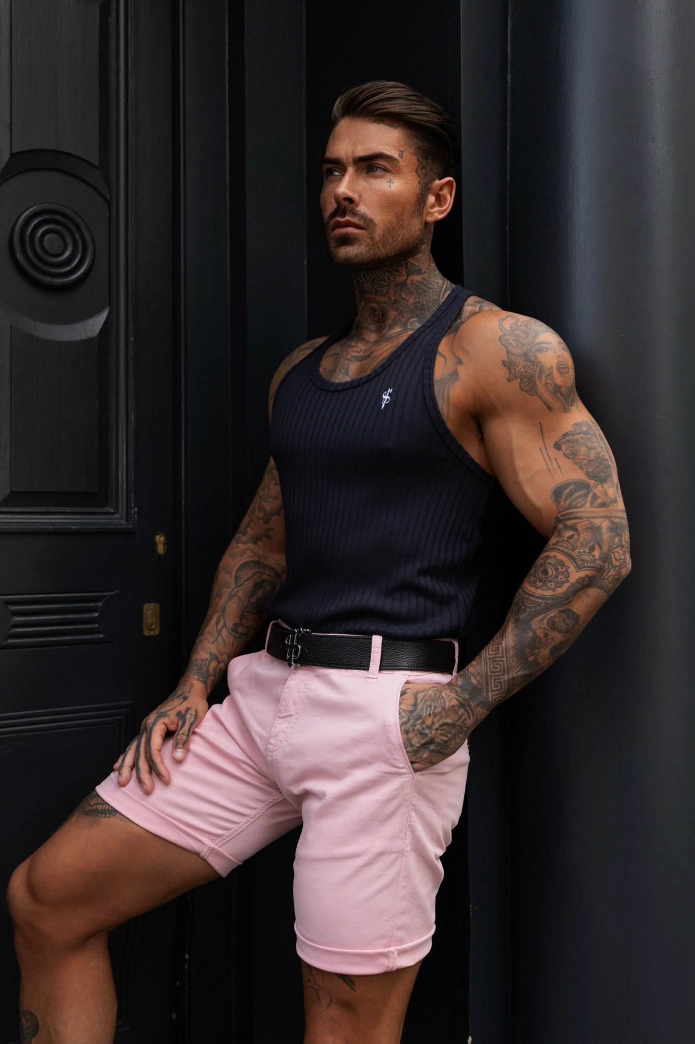 Elevate Your Style with the Father Sons Navy & White Ribbed Slim Fit Knit Vest - FSH1020