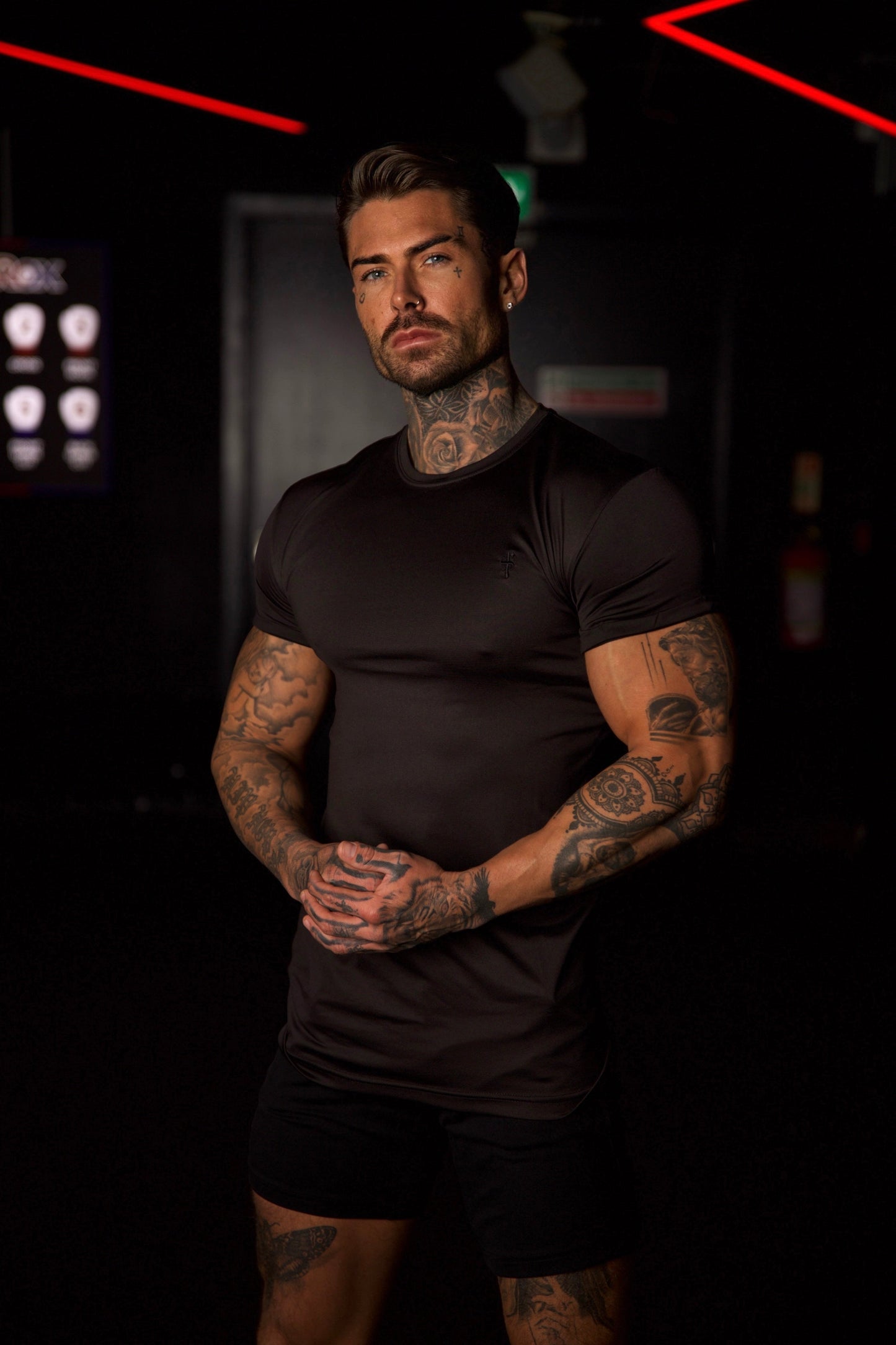 Elevate Your Workout with the Father Sons Sleek Black Gym Crew - FSH881