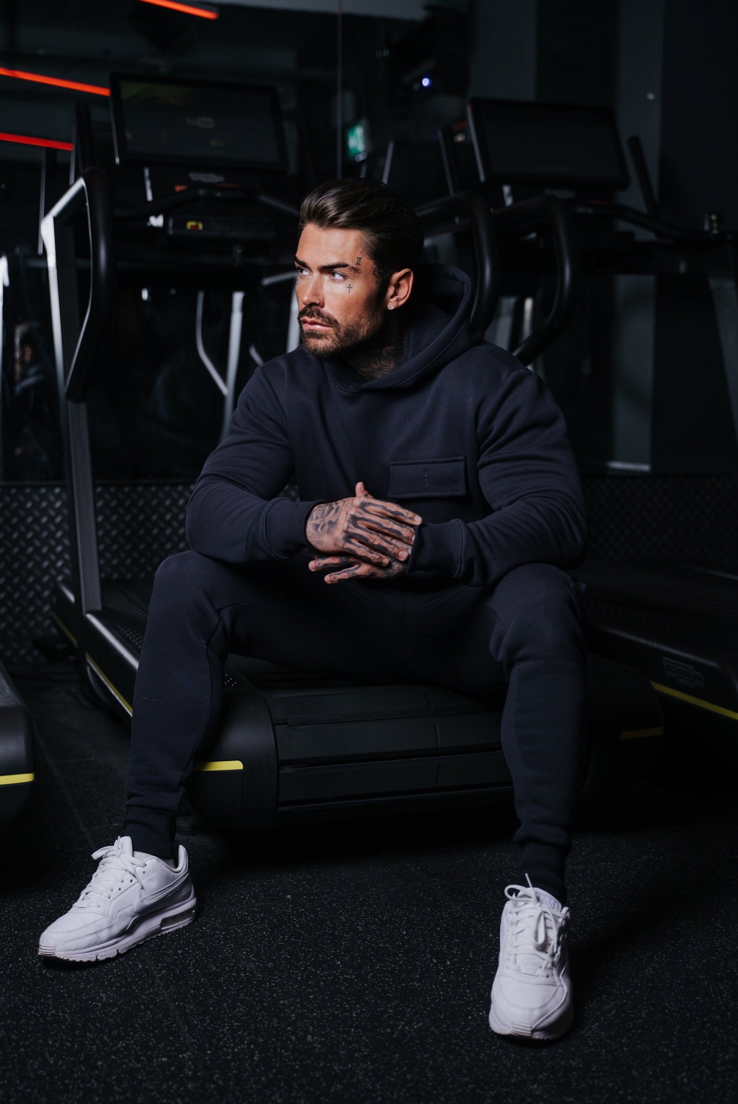 Father Sons Navy Cargo Tracksuit Bottoms - Stylish, Cuffed, and Pocketed with Exclusive FS Embroidery - FSH935