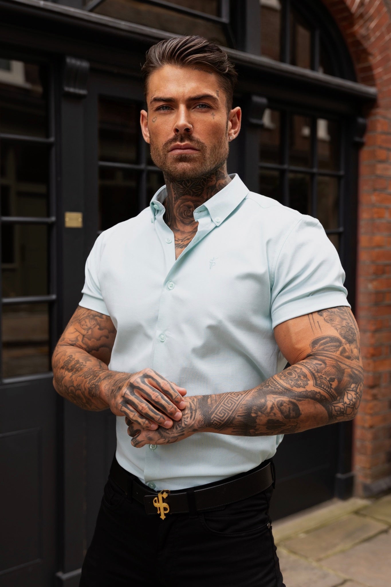 Father Sons Mint Classic Stretch Oxford Short Sleeve Shirt - FS1011