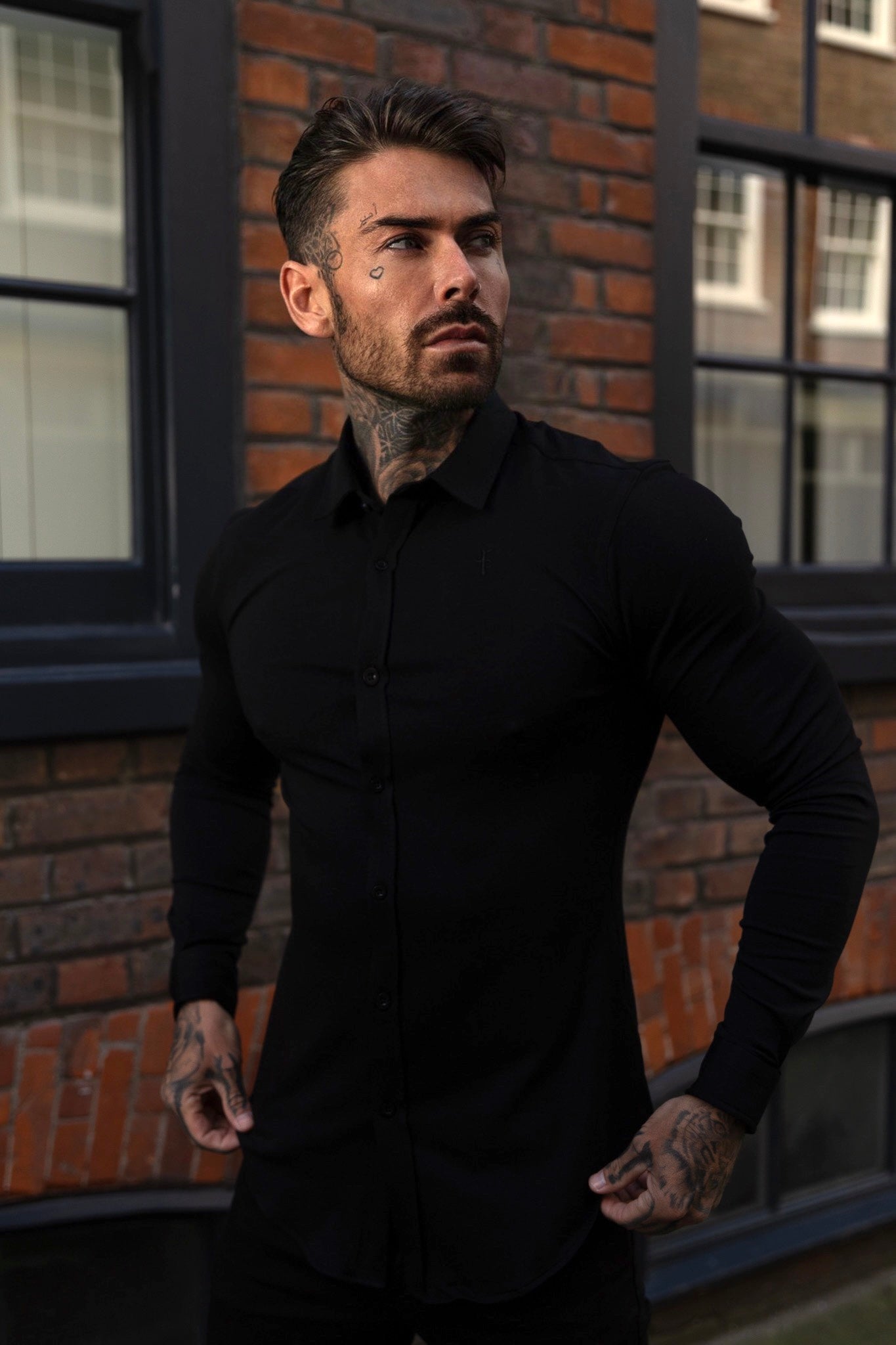 Sleek Black Long Sleeve Jersey by Father Sons - FSD004