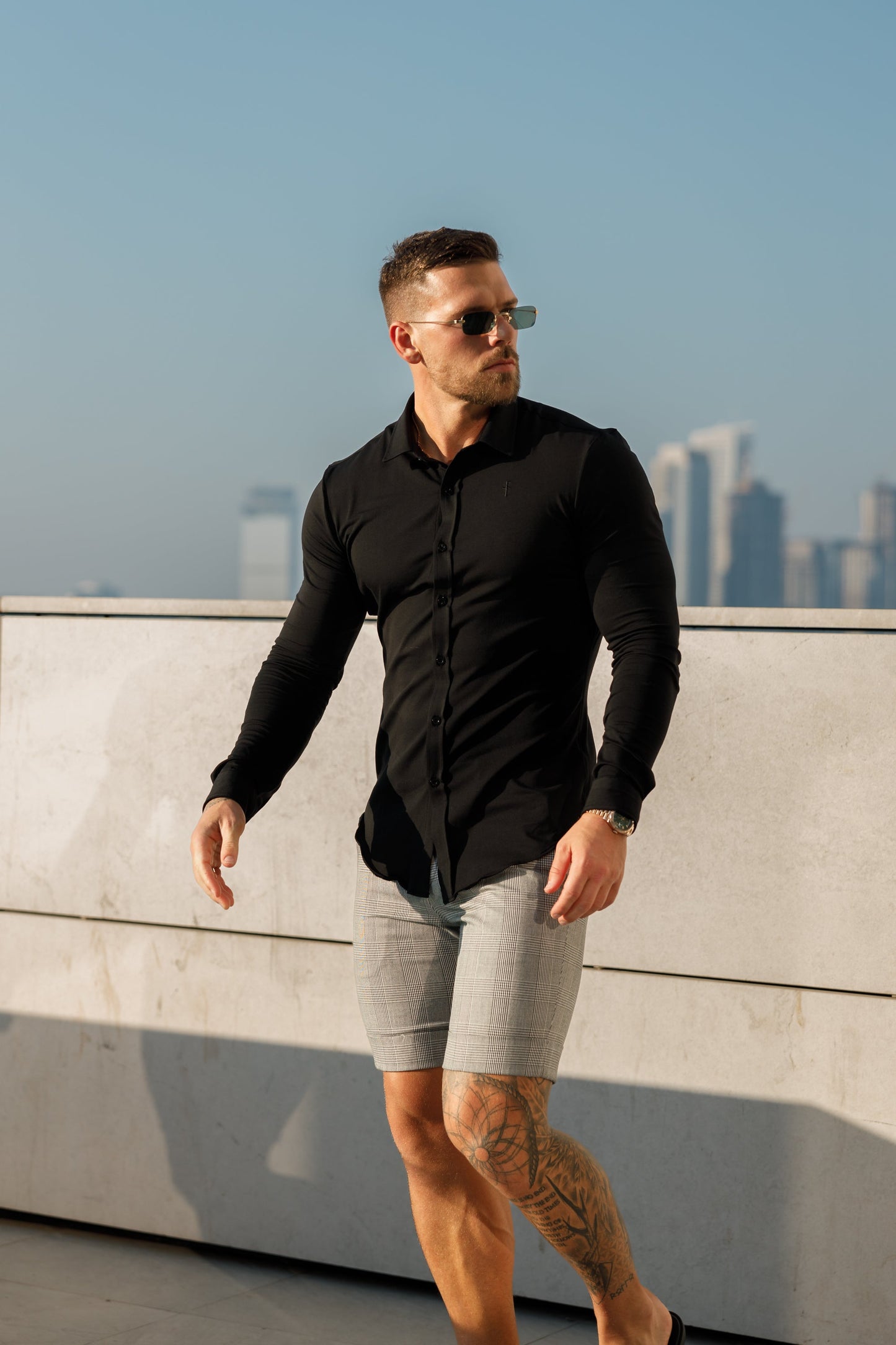 Sleek Black Long Sleeve Jersey by Father Sons - FSD004