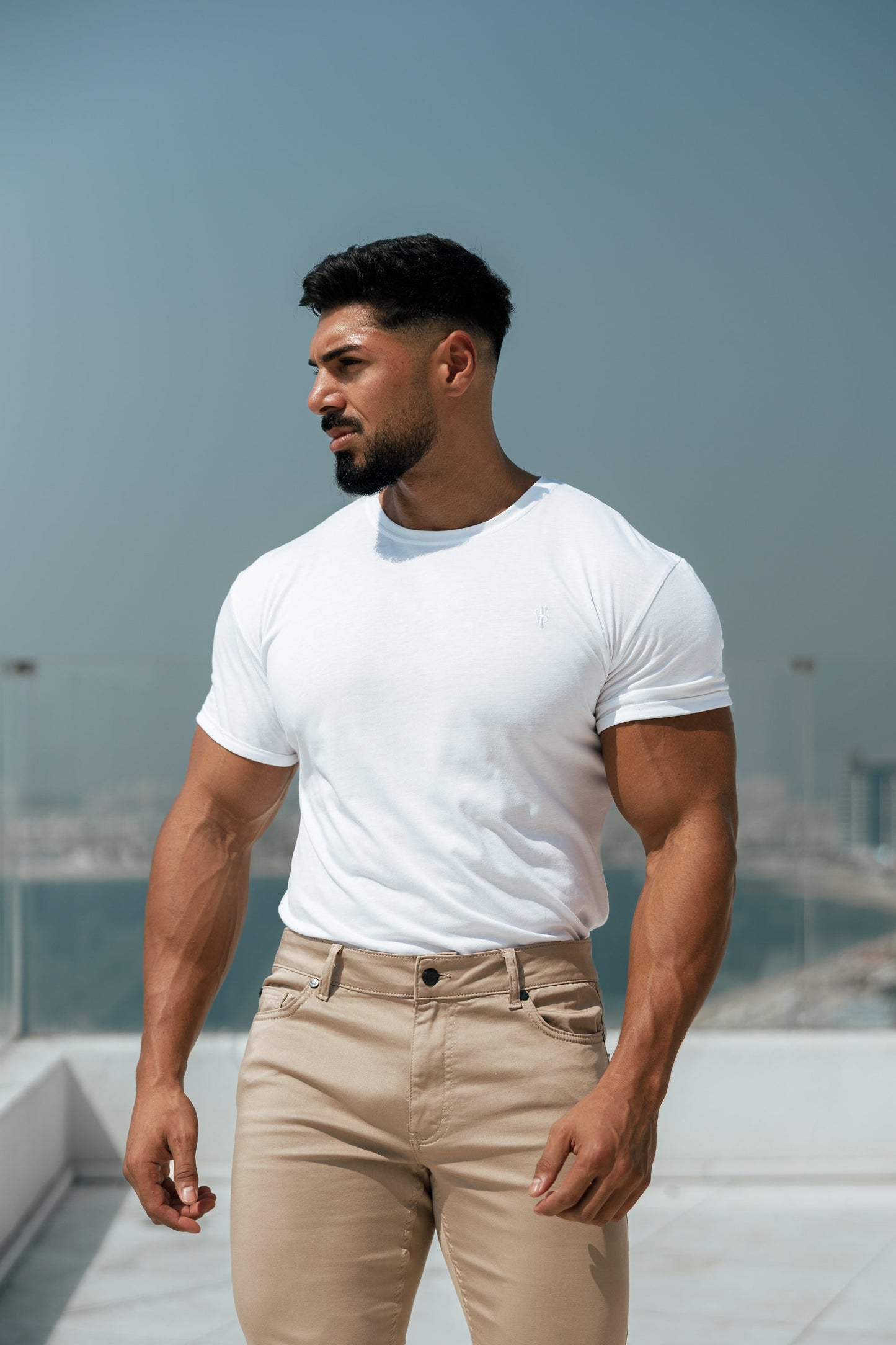 Elevate Your Style with the Father Sons Premium White Bamboo Crew Neck T-Shirt - FSH576