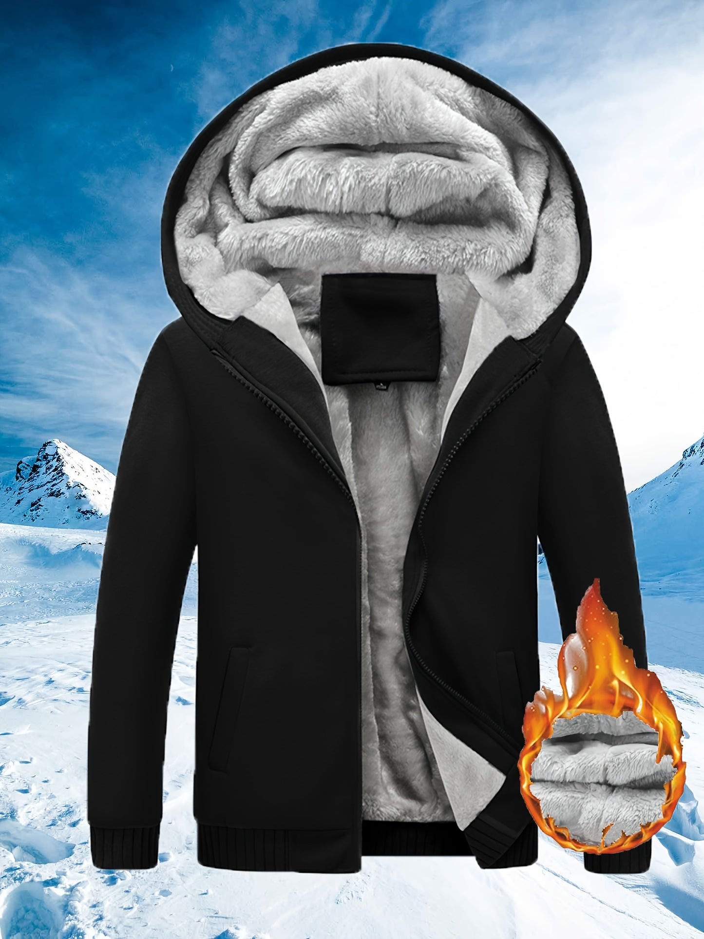 Cozy Color Block Fleece Hooded Jacket -