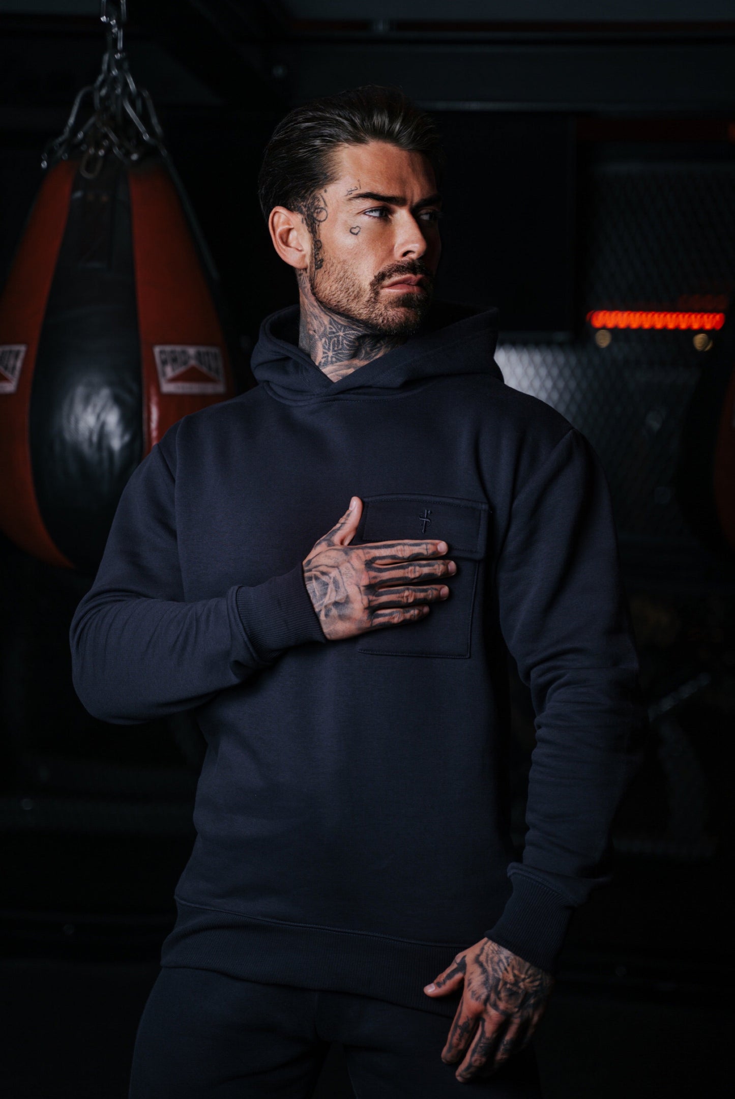 Father Sons Navy Cargo Tracksuit Bottoms - Stylish, Cuffed, and Pocketed with Exclusive FS Embroidery - FSH935