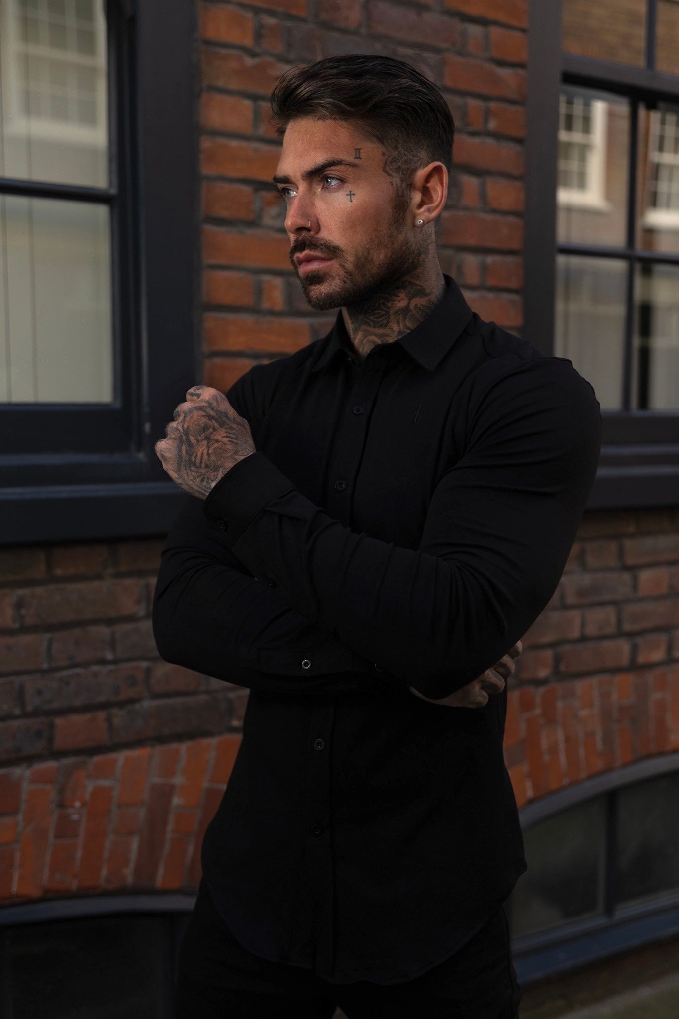 Sleek Black Long Sleeve Jersey by Father Sons - FSD004