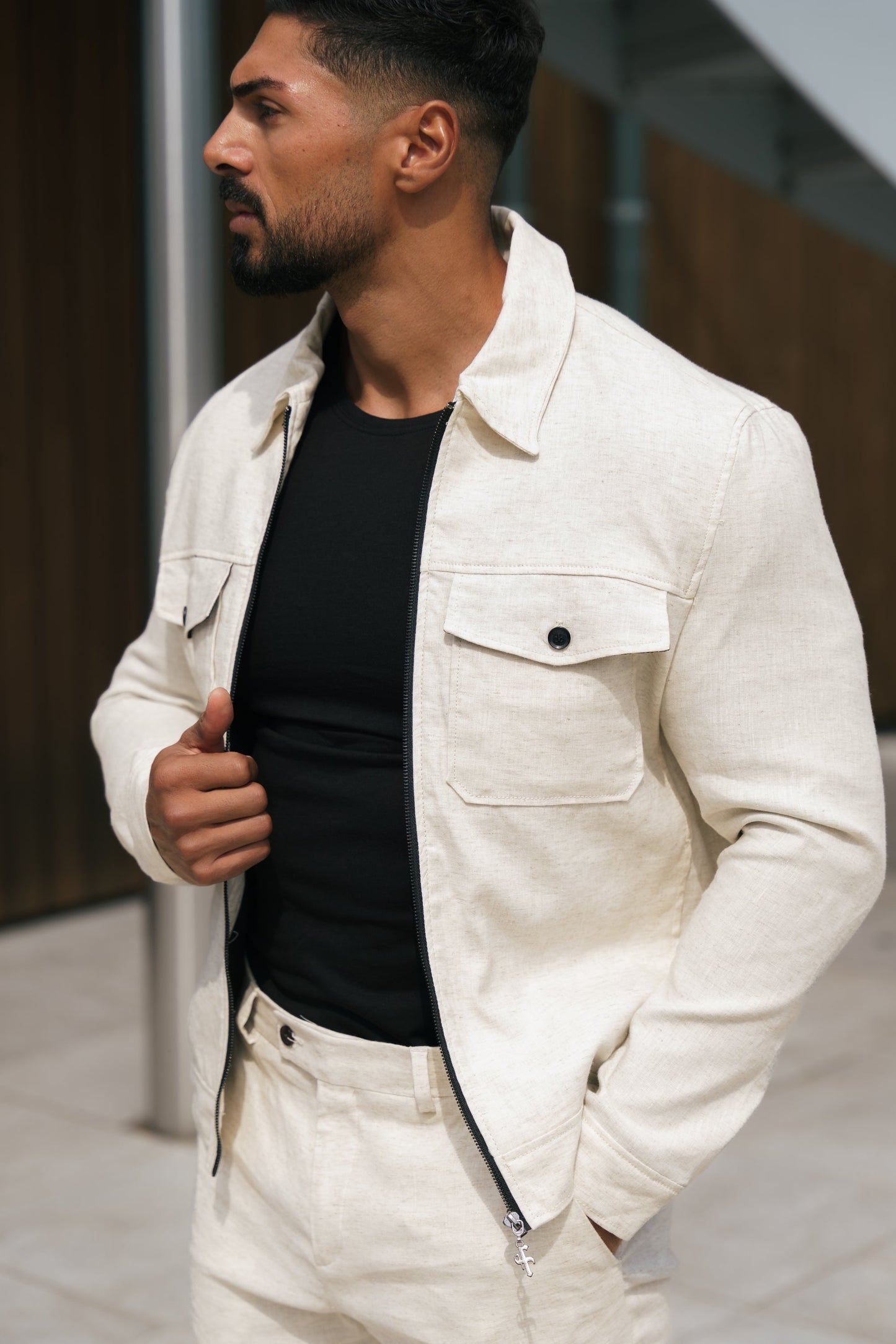 Chic FS Linen Zipped Jacket - Perfect Blend of Style and Comfort!