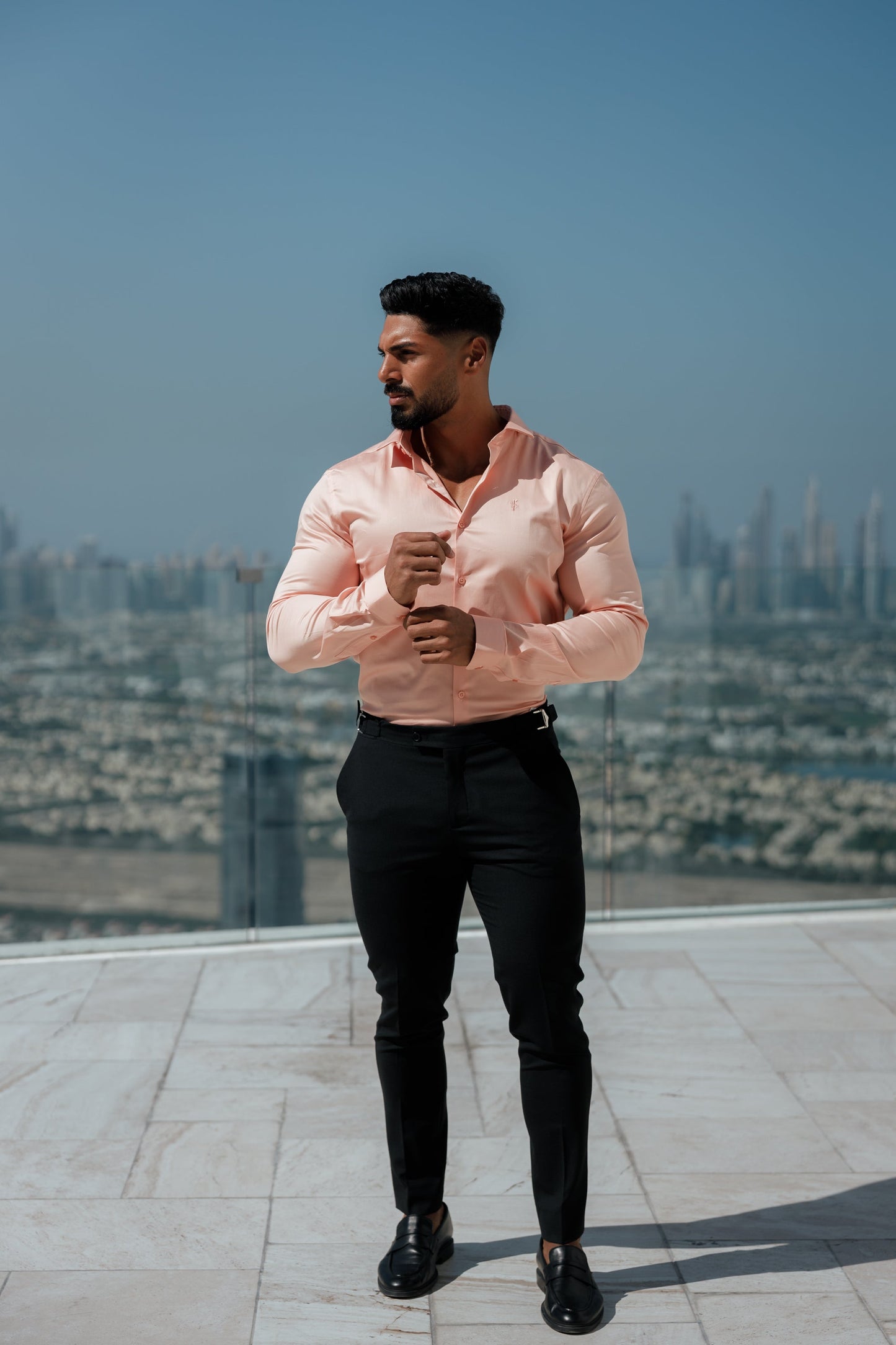 Elevate Your Style: Father Sons Slim Fit Black Stretch Trousers with Chic Silver Waist Adjusters - Pre-Order Now for September 19th!