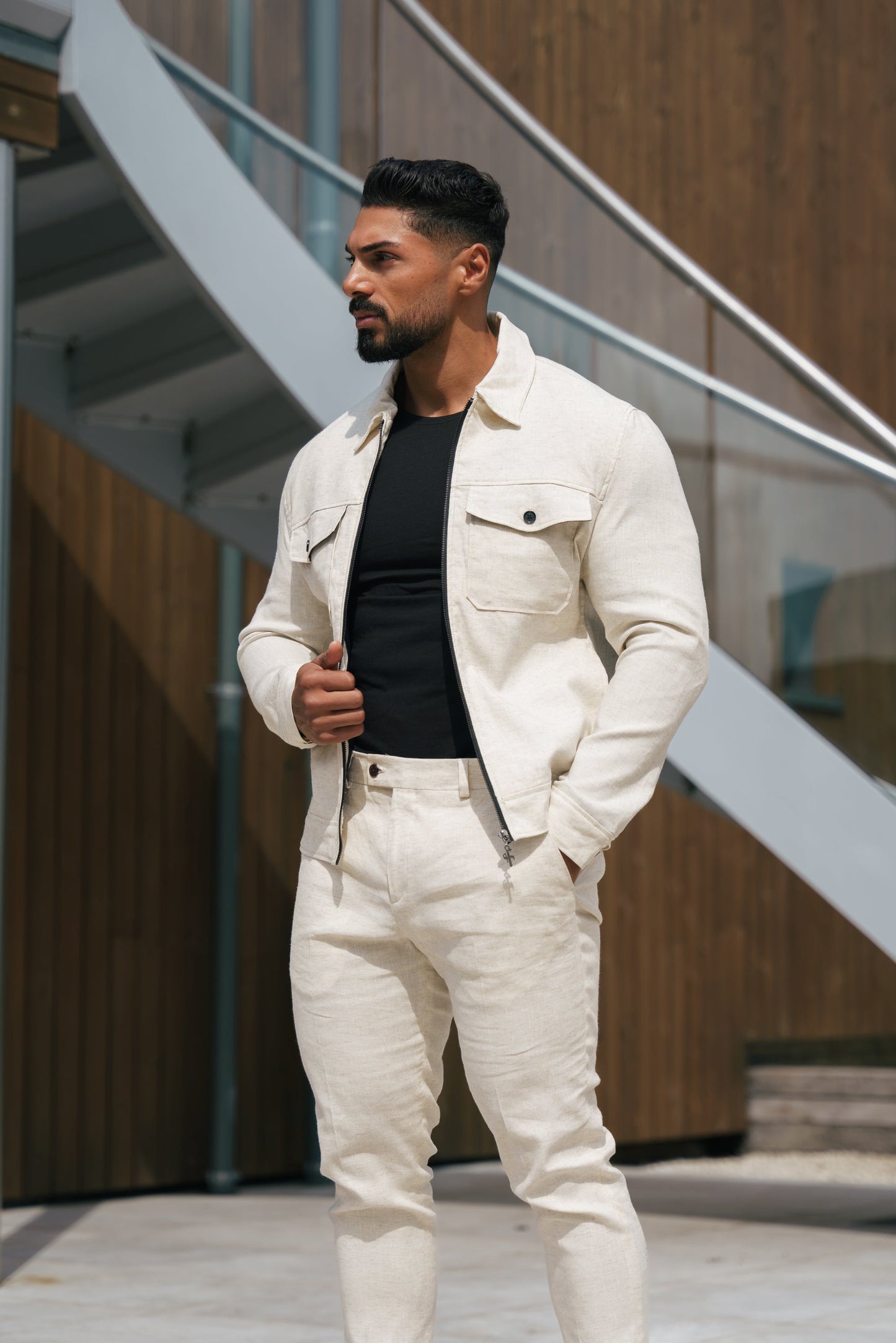 Chic FS Linen Zipped Jacket - Perfect Blend of Style and Comfort!
