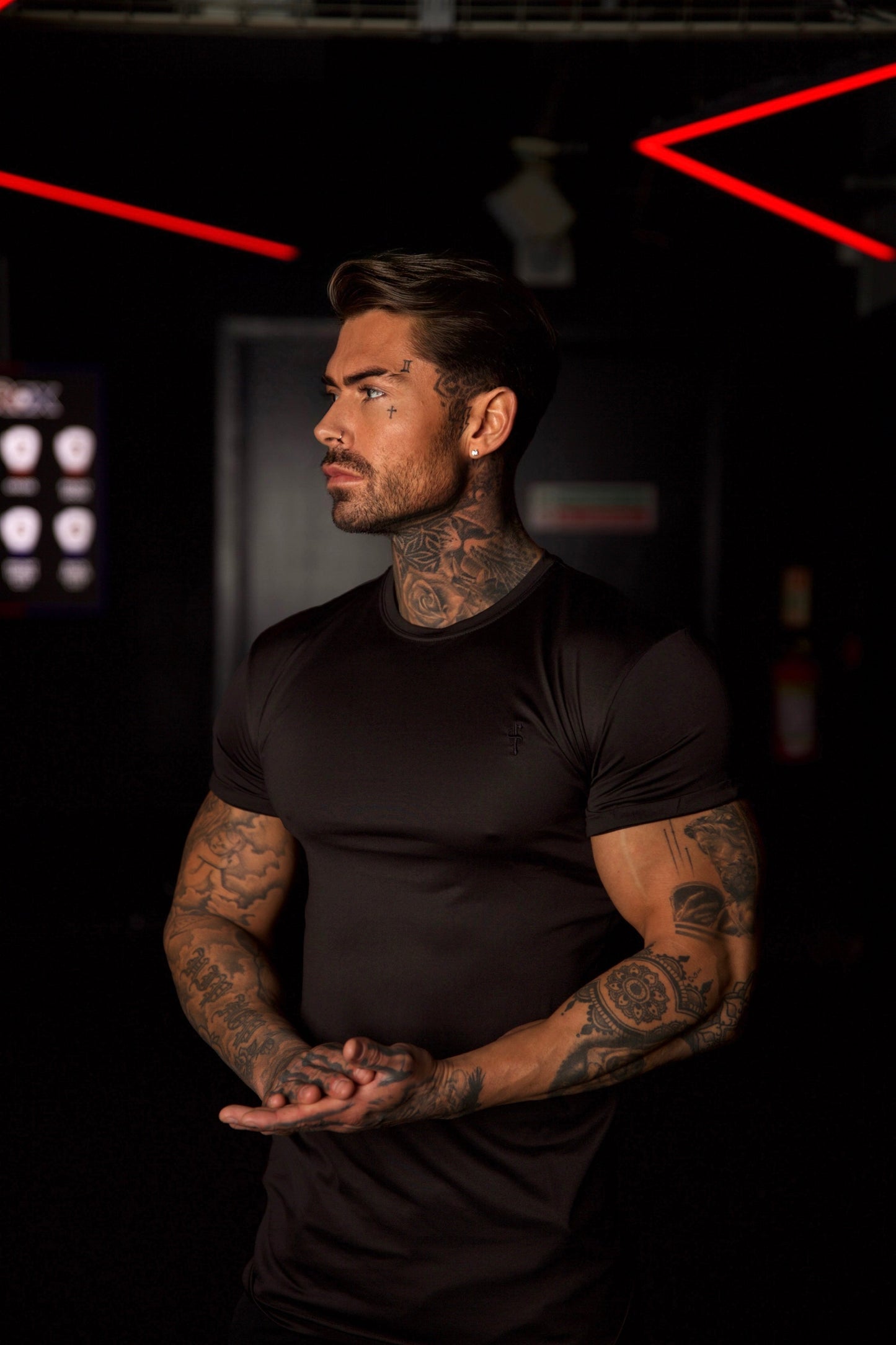 Elevate Your Workout with the Father Sons Sleek Black Gym Crew - FSH881