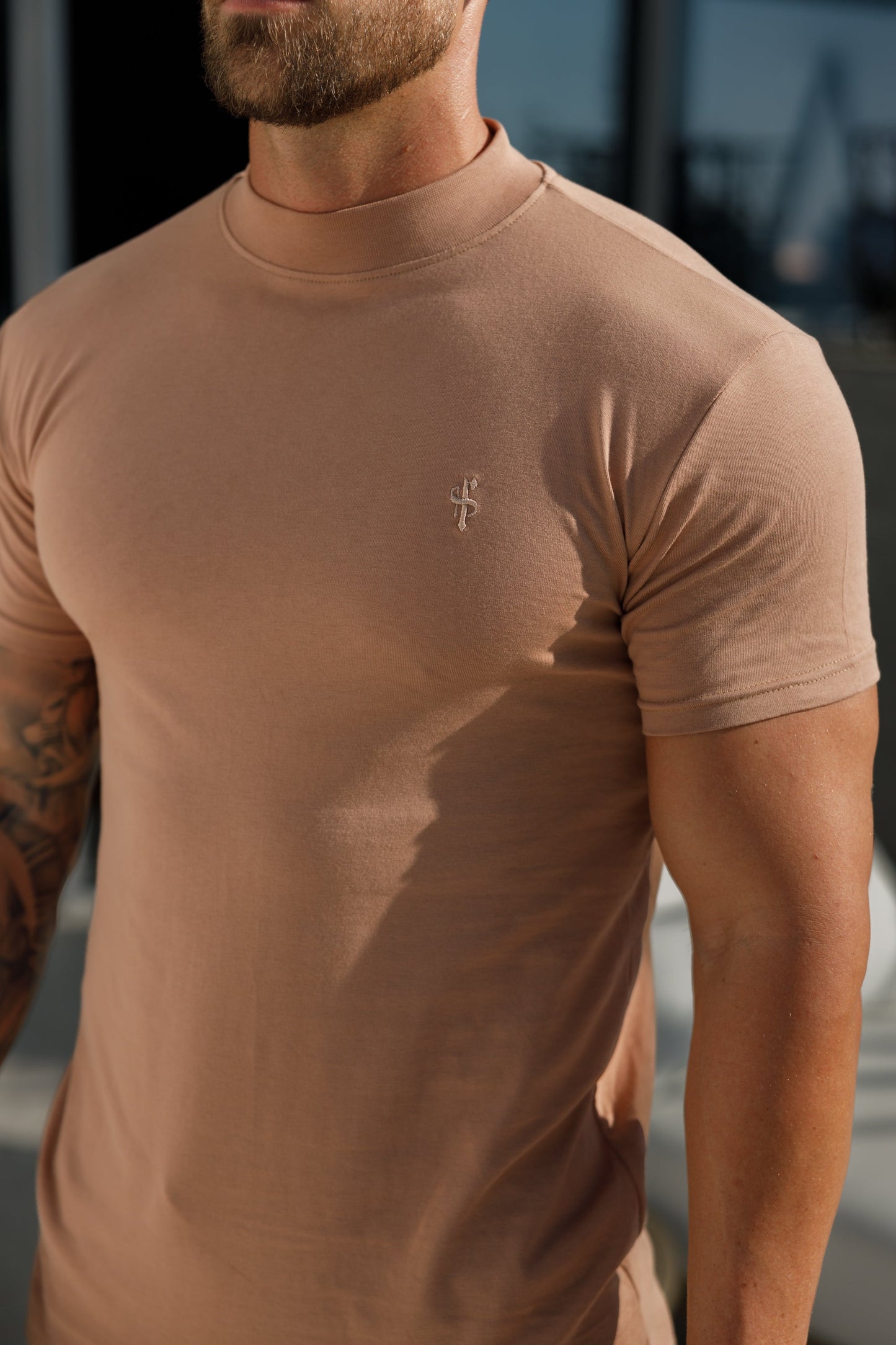 Elevate Your Style with the Father Sons Ribbed High Neck Short Sleeve Crew in Coffee - FSH1008