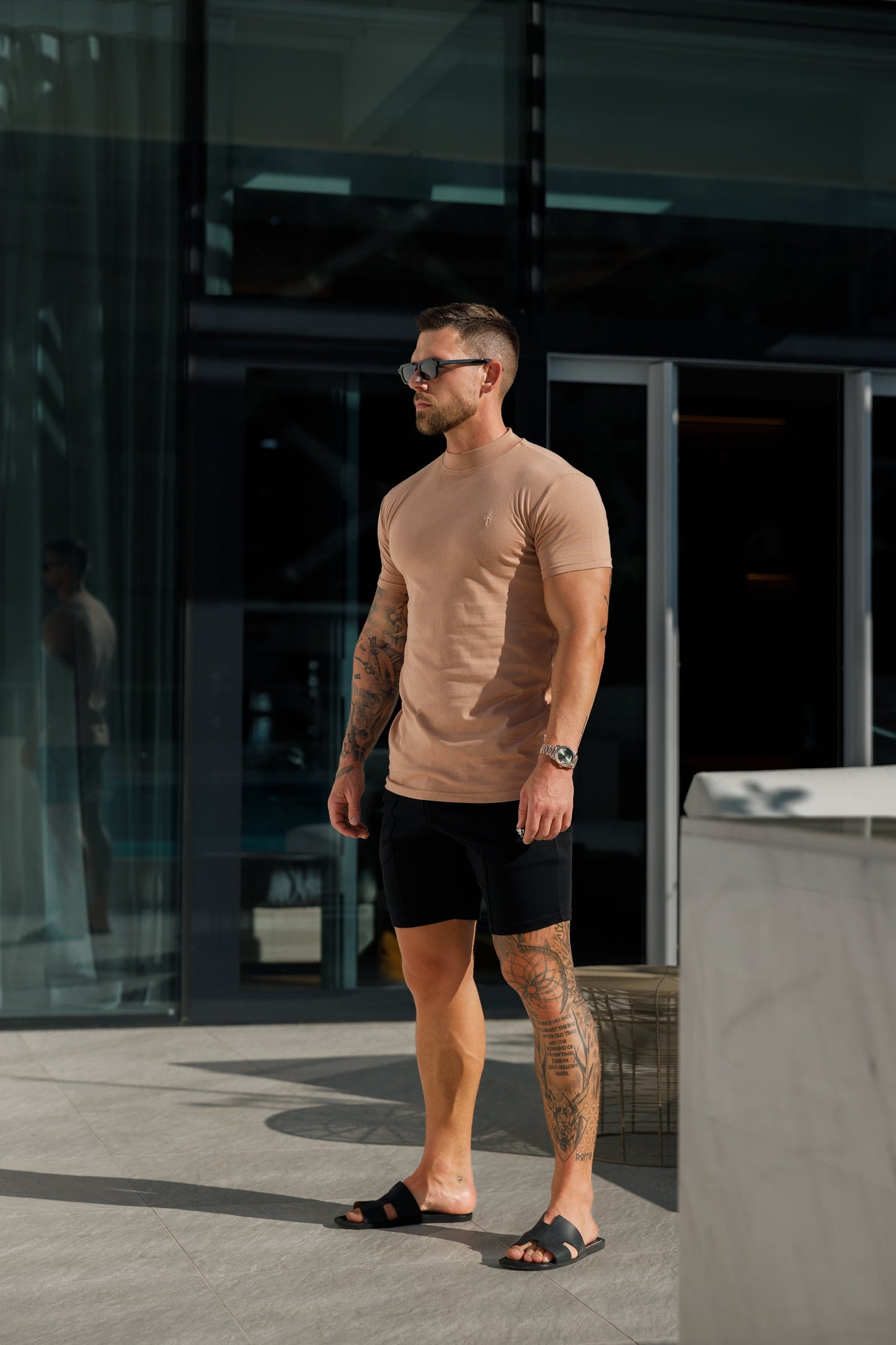 Elevate Your Style with the Father Sons Ribbed High Neck Short Sleeve Crew in Coffee - FSH1008