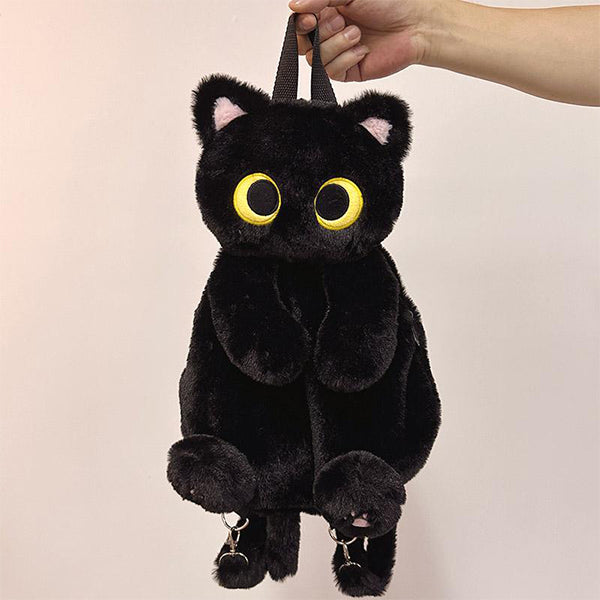 Adorable Plush Cat Backpack - Whiskers & Wonders - Orange - Beige - Cat Lovers