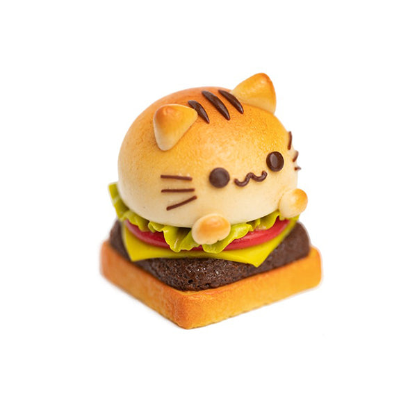 Cute Cat Burger Keycap - Clay - Decorate Your Keyboard - Perfect For Cat Lovers