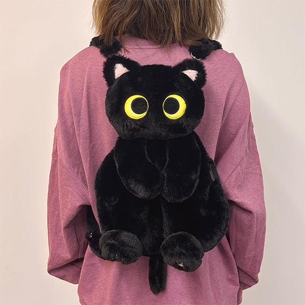 Adorable Plush Cat Backpack - Whiskers & Wonders - Orange - Beige - Cat Lovers