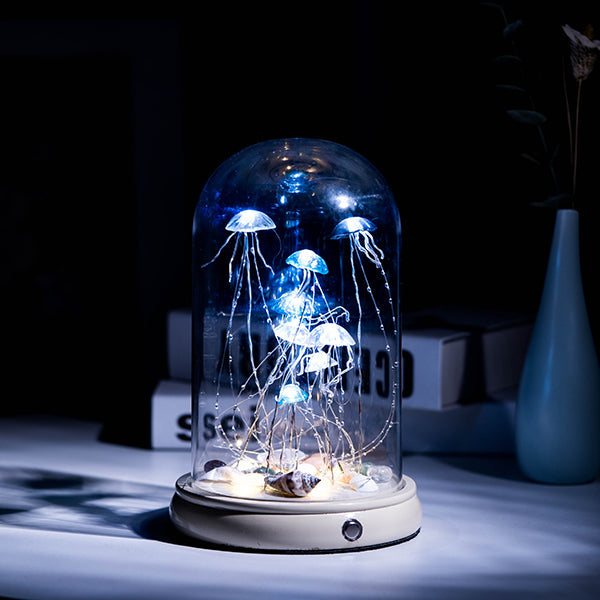 Jellyfish Dome Night Light - Resin and Acrylic Touch Lamp - A Serene Addition to Any Room