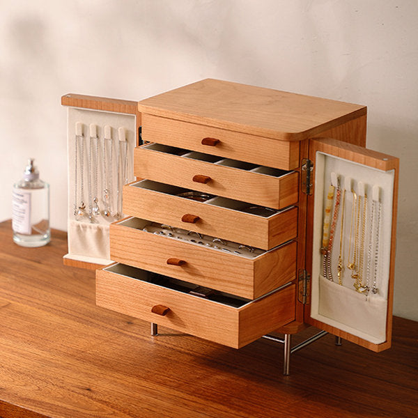 Wooden Jewelry Storage Box with Drawers - Ample Storage Space - Timeless Appeal