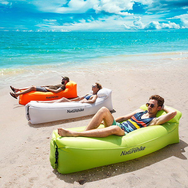 Inflatable Outdoor Sofa – Perfect for Beach and Camping - Orange - Green