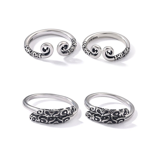 Black Myth Wukong Inspired Rings - Unisex Designs - Adjustable S999 Silver