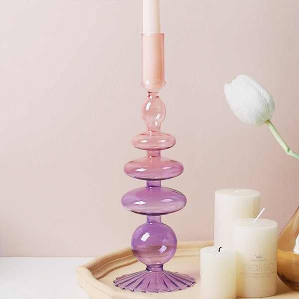 Creative Gradient Glass Candle Holder - Elegant and Modern - Versatile Decor Piece