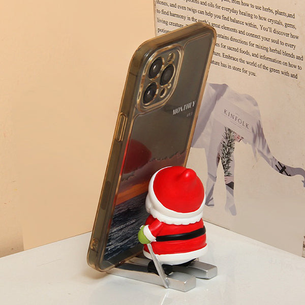 Christmas Skiing Phone Holder - Resin Decoration - Festive Vibe - Holiday Decor