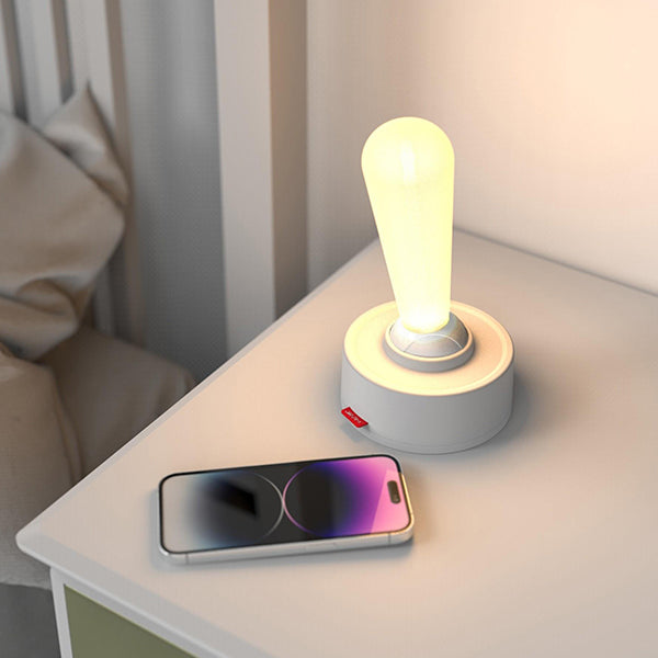 Versatile Joystick Night Lamp - Dual-Mode Brightness - Gray - White - Silicone