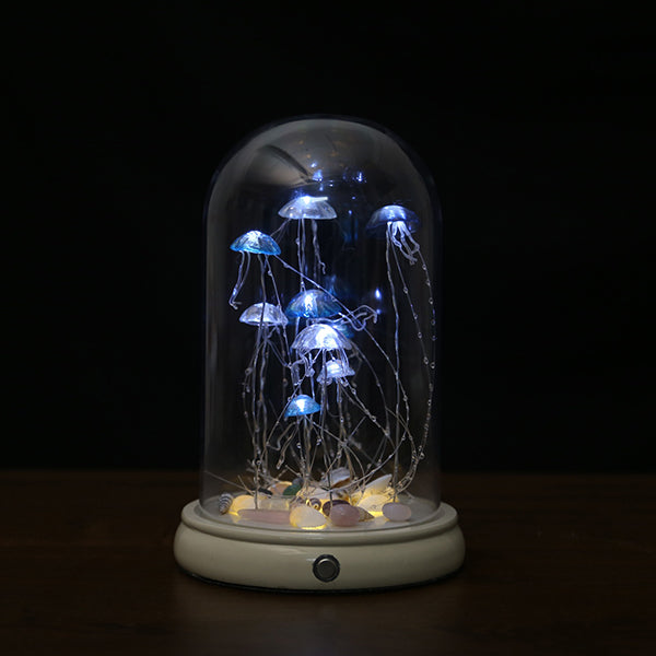 Jellyfish Dome Night Light - Resin and Acrylic Touch Lamp - A Serene Addition to Any Room