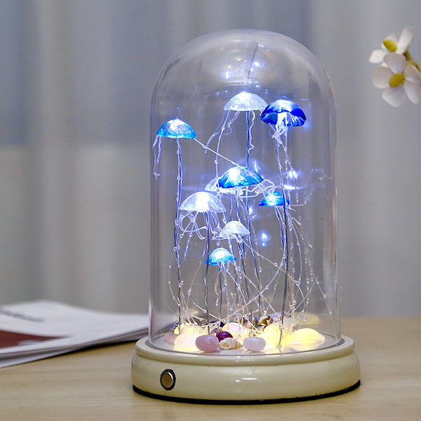 Jellyfish Dome Night Light - Resin and Acrylic Touch Lamp - A Serene Addition to Any Room