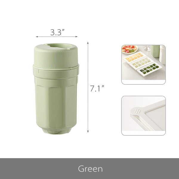 Twist-to-Release Ice Cube Maker - Green and White - Effortless and Clean Ice Dispensing