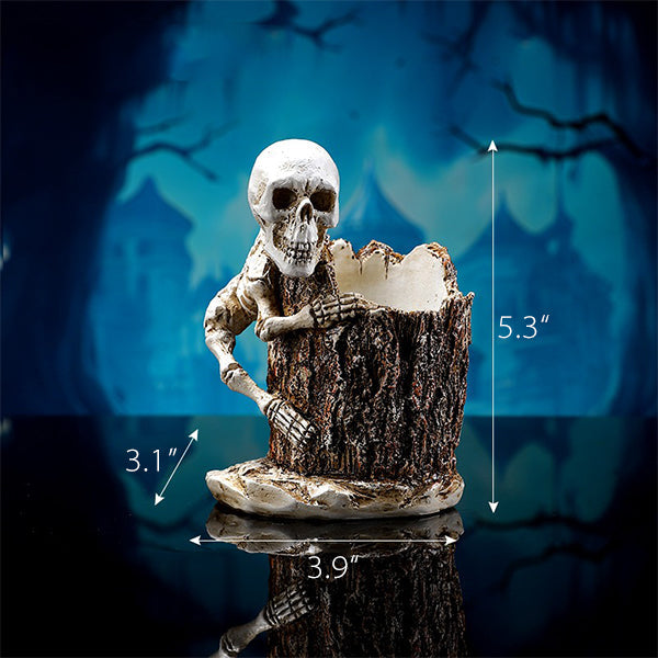 Skull Desk Organizer - Resin - Perfect for Halloween Vibes - Add Fun to Your Workspace