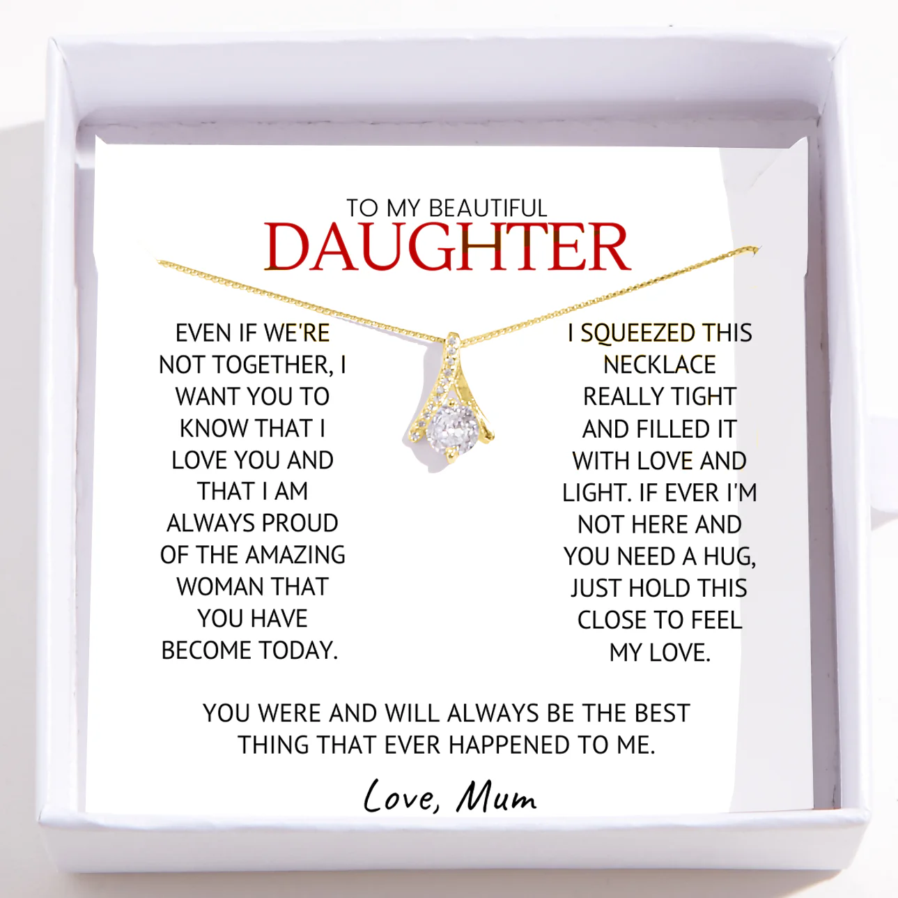 Collar para mi hija de mamá – Colgante de amor infinito – Siempre estoy orgullosa