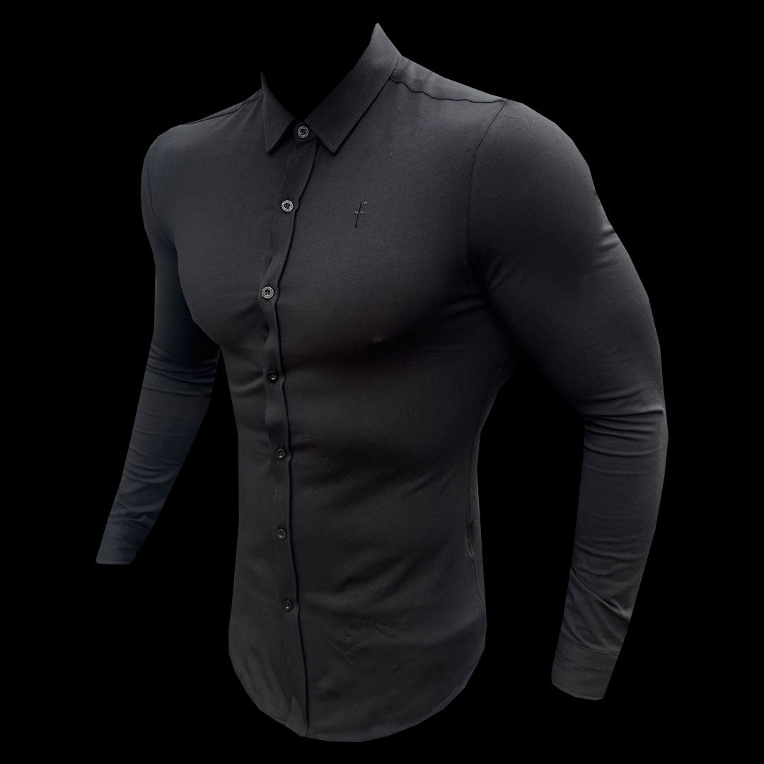 Sleek Black Long Sleeve Jersey by Father Sons - FSD004