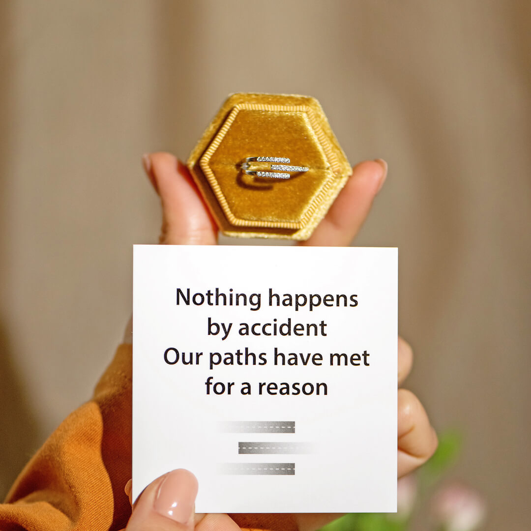 Our Paths Have Met For A Reason Triple Parallel PAVÉ Ring