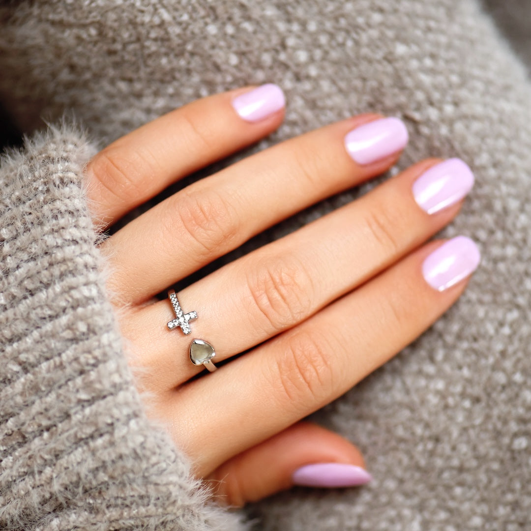 To My Daughter - Heart and Cross Ring