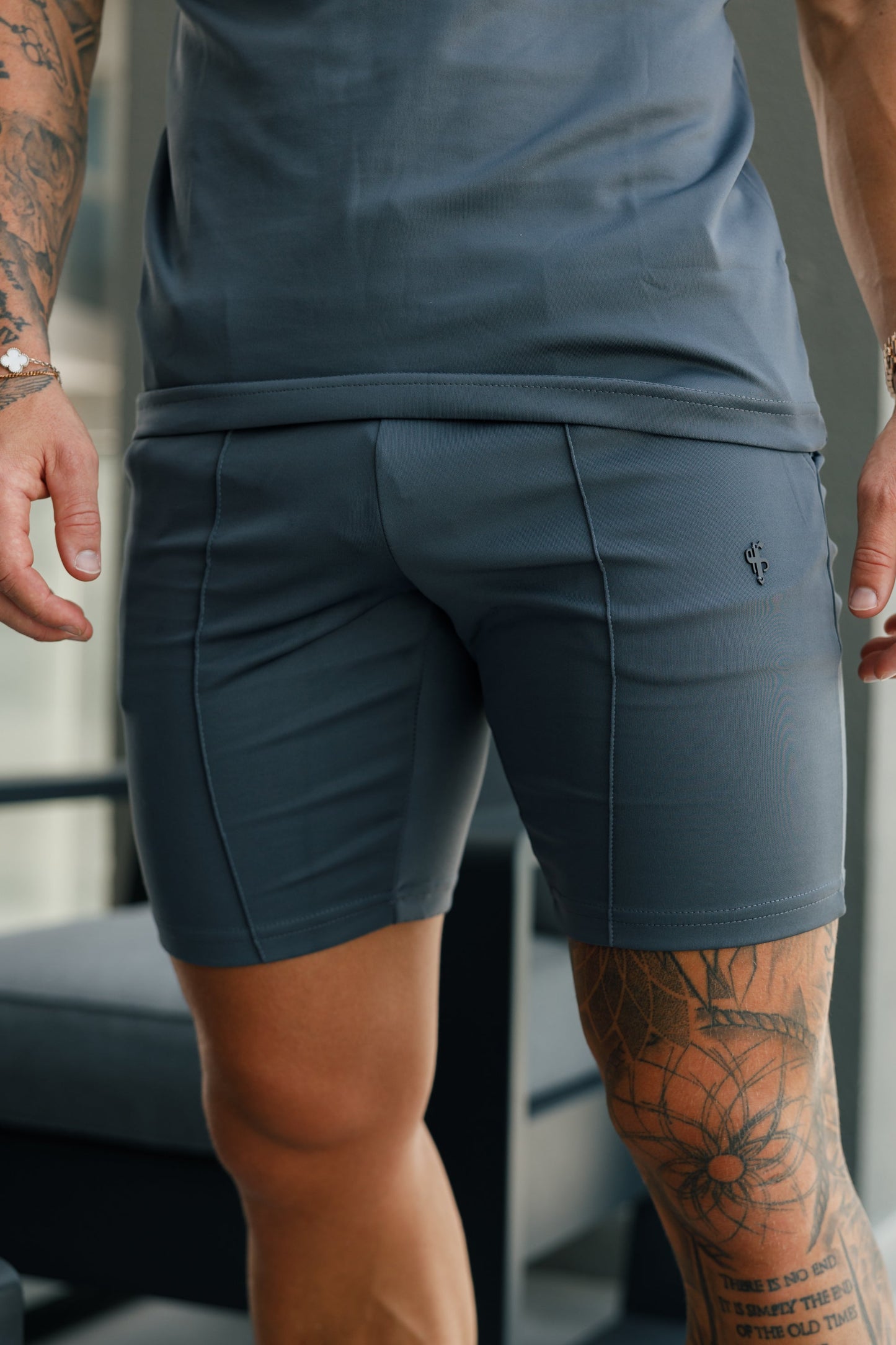 Elevate Your Style with Father Sons Charcoal & Black Scuba Drawstring Pintuck Shorts - FSH1112