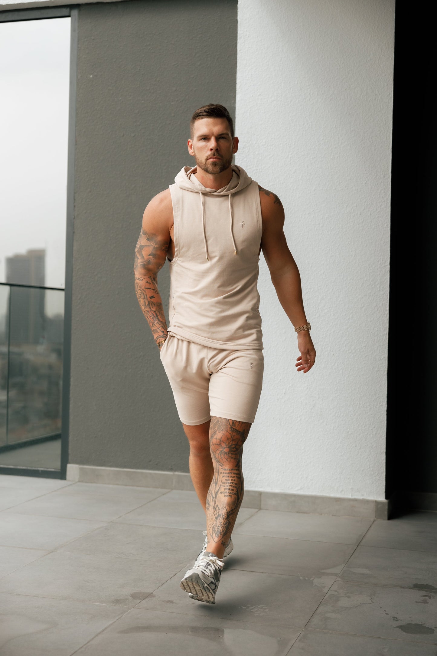 Elevate Your Wardrobe with Father Sons Beige Stretch-Fit Shorts - FSH900!