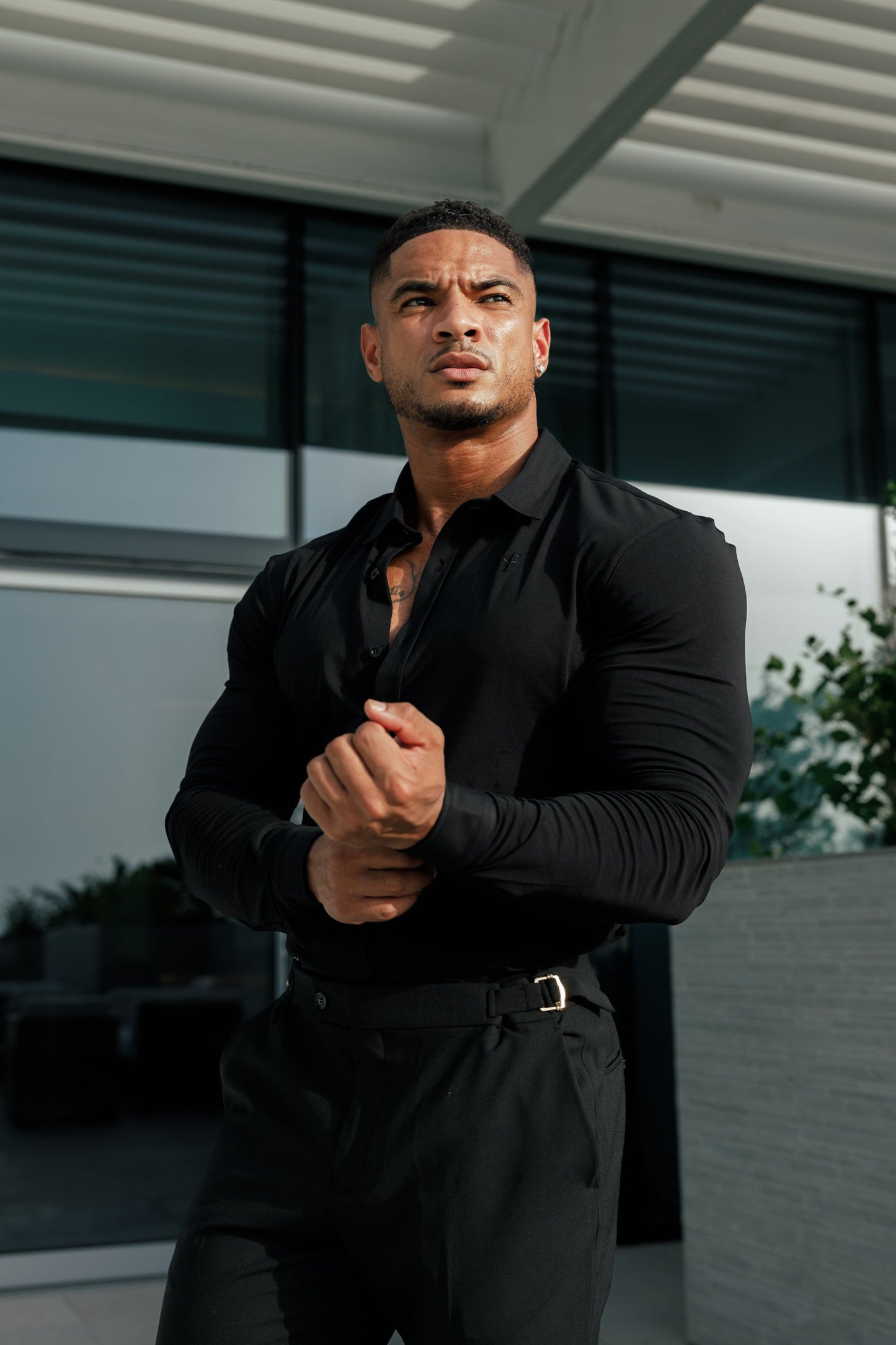 Sleek Black Long Sleeve Jersey by Father Sons - FSD004