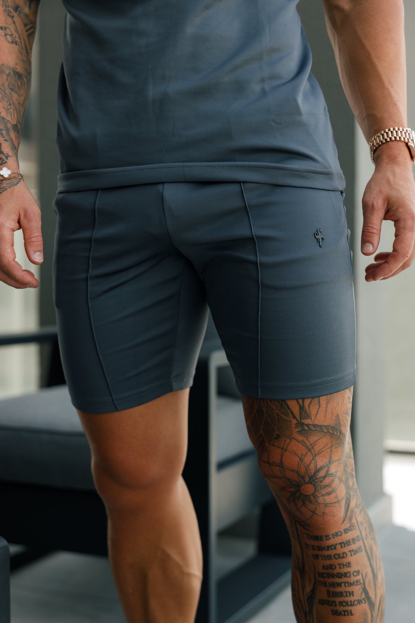 Elevate Your Style with Father Sons Charcoal & Black Scuba Drawstring Pintuck Shorts - FSH1112